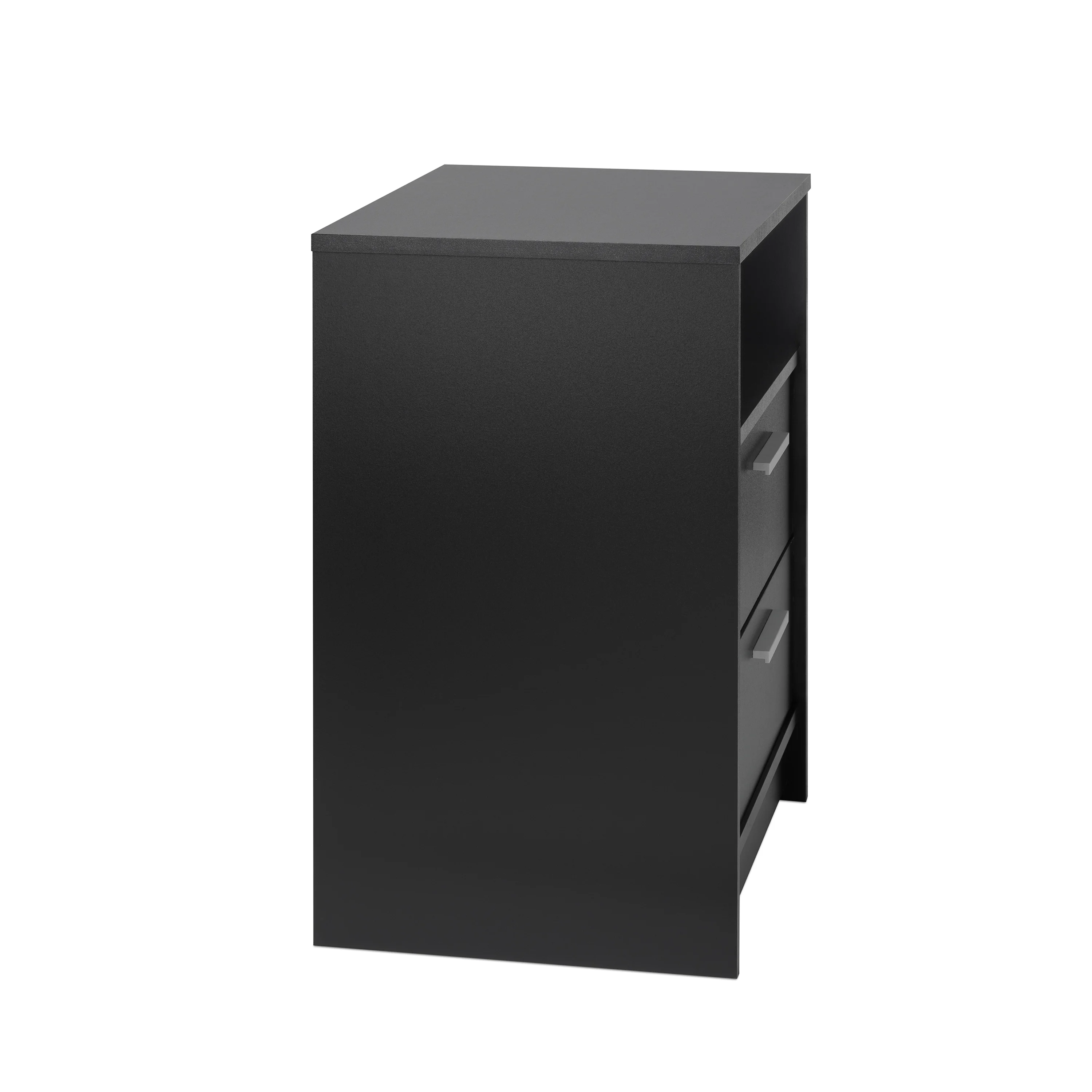 Prepac Studio Essentials Nightstand Bedside Table, Black Nightstand for Bedroom, End Table with 2 Drawers and Open Shelf 16" D X 21.25" W x 26.25" H, BDNR-2102-1 - Image 7