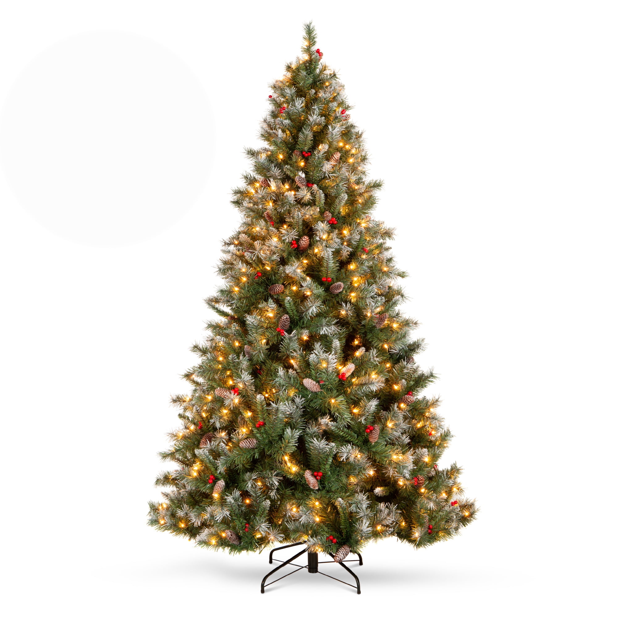 Best Choice Products 6ft Pre-Lit Pre-Decorated Holiday Christmas Tree w/ 818 Flocked Tips, 250 Lights, Base - Image 4