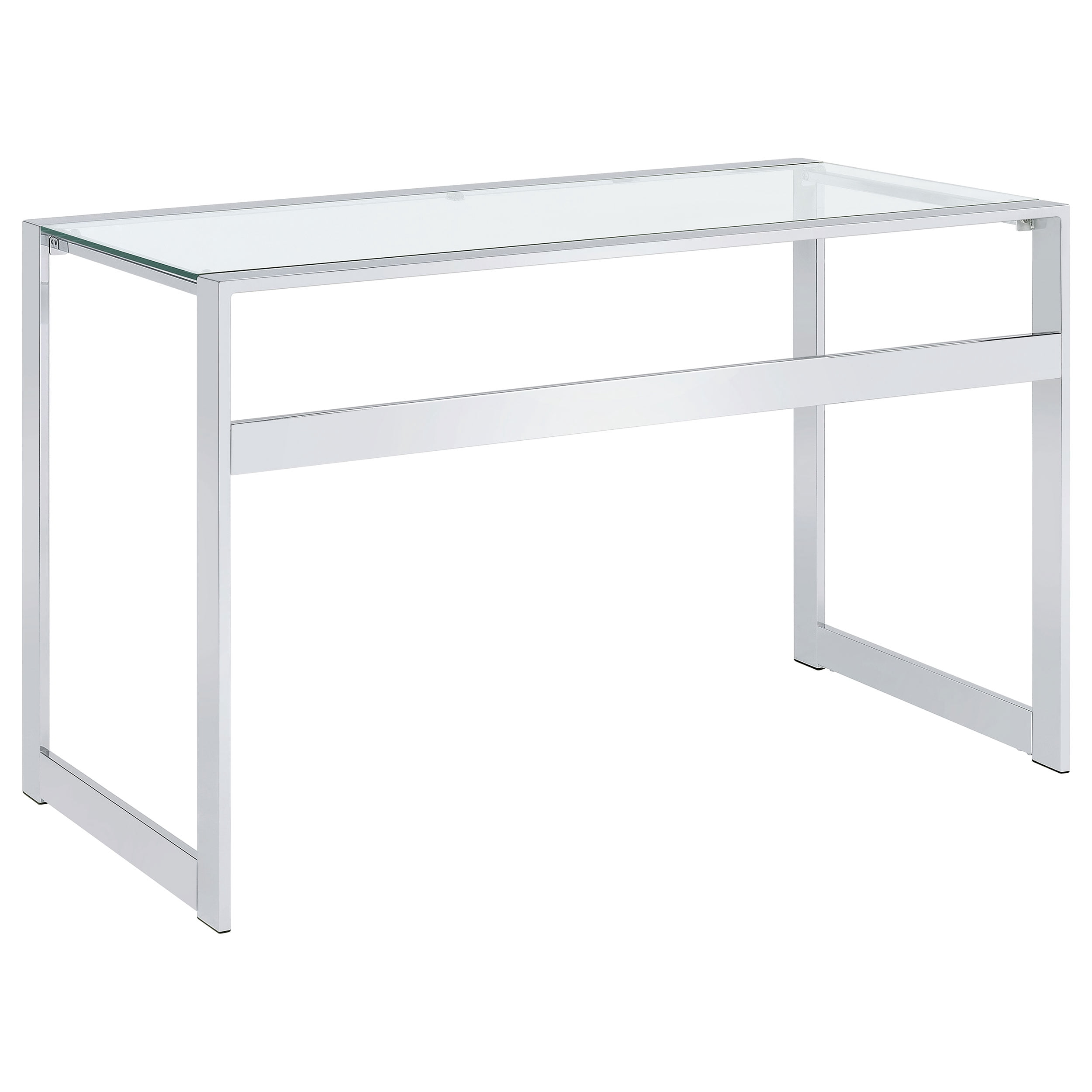 Hartford 47-inch Glass Top Writing Desk Chrome - Image 2