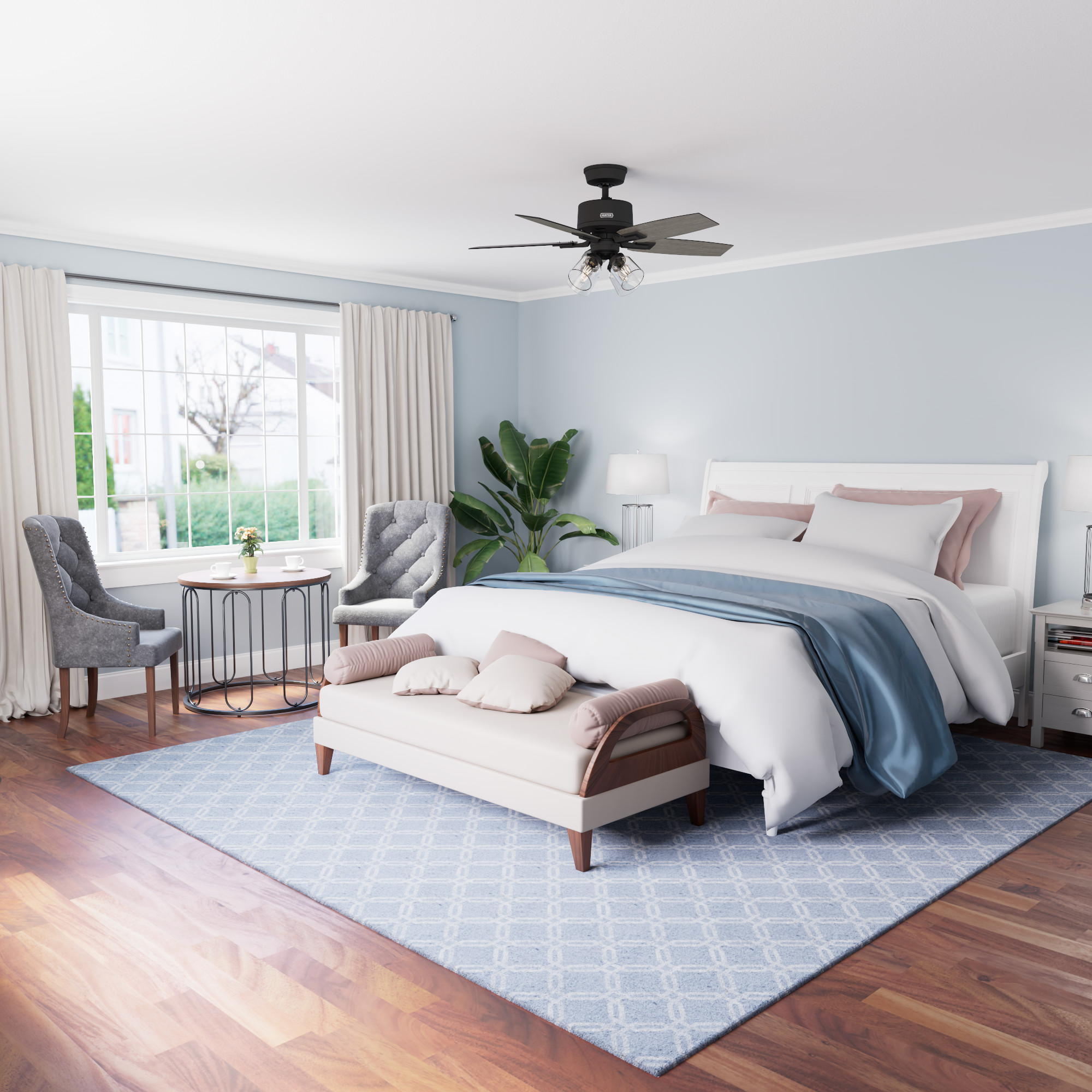 52425-Hunter Fans-Gatlinburg - 5 Blade Ceiling Fan with Light Kit-19.02 Inches Tall and 44 Inches Wide-Matte Black Finish - Image 7