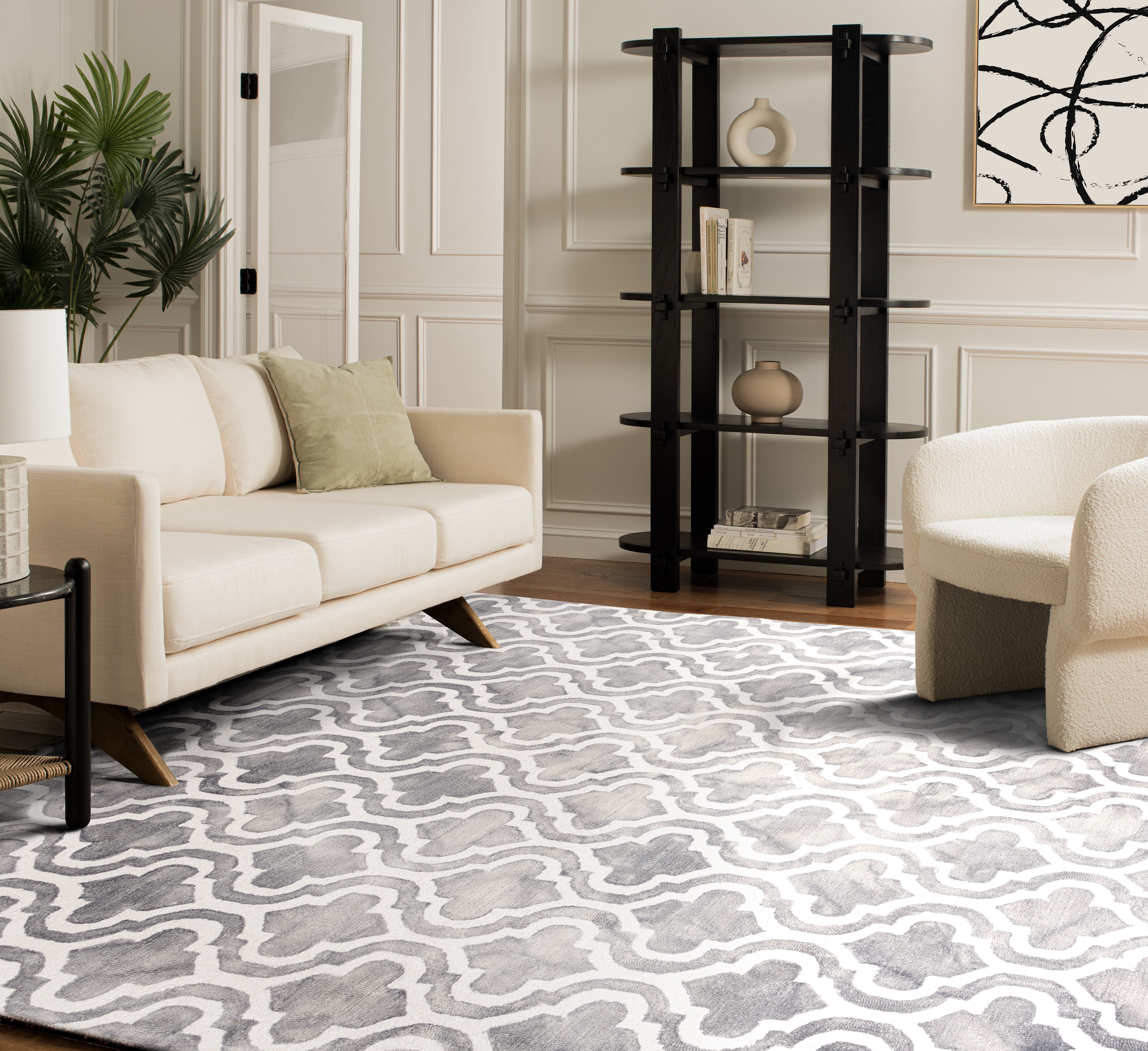 Safavieh Dip Dye Jolyon Geometric Wool Area Rug, Gray/Ivory, 10' x 14' - Image 2