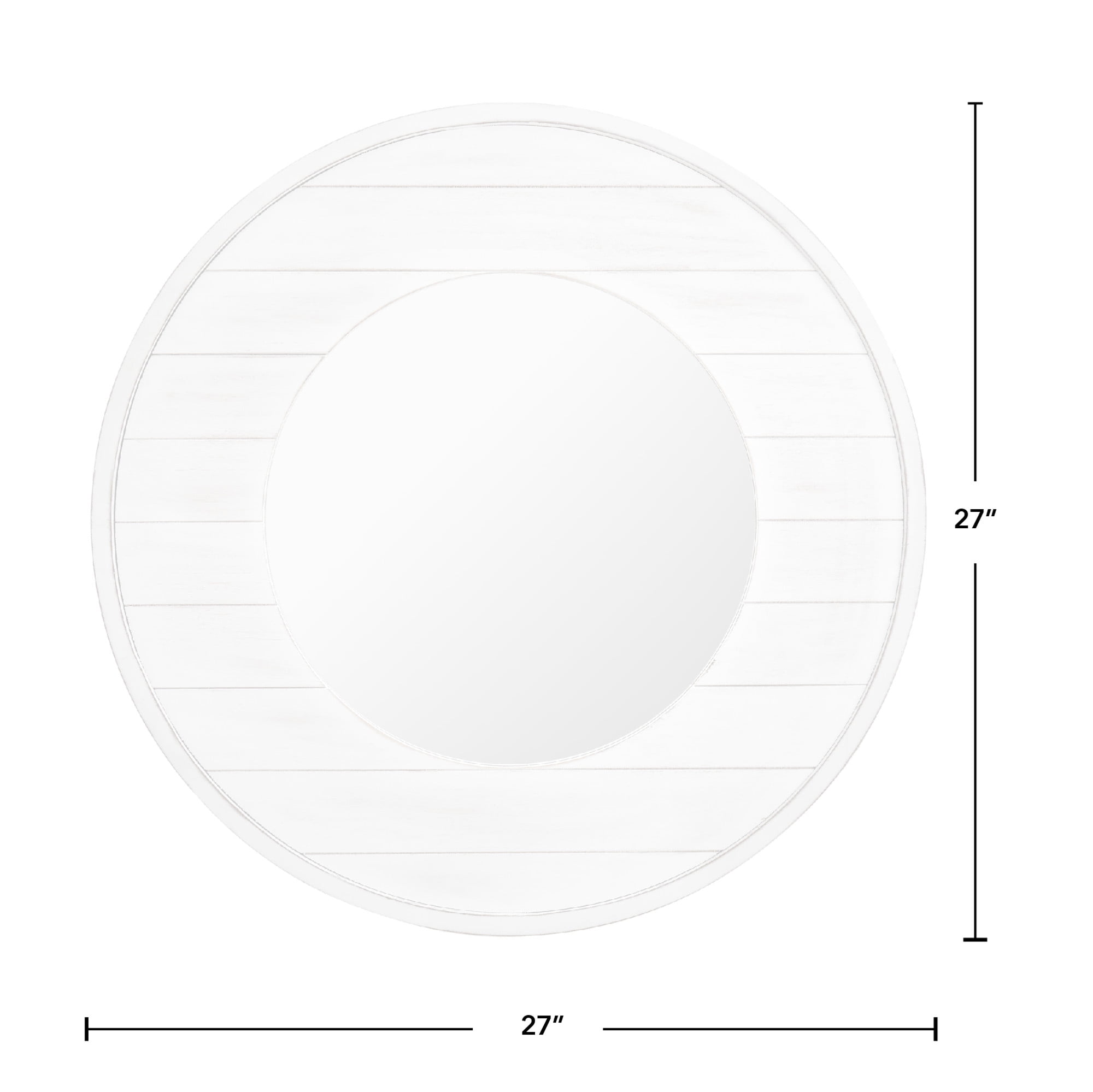 FirsTime & Co. White Ellison Shiplap Wall Mirror, Farmhouse, Round, 27 x 0.5 x 27 in - Image 3