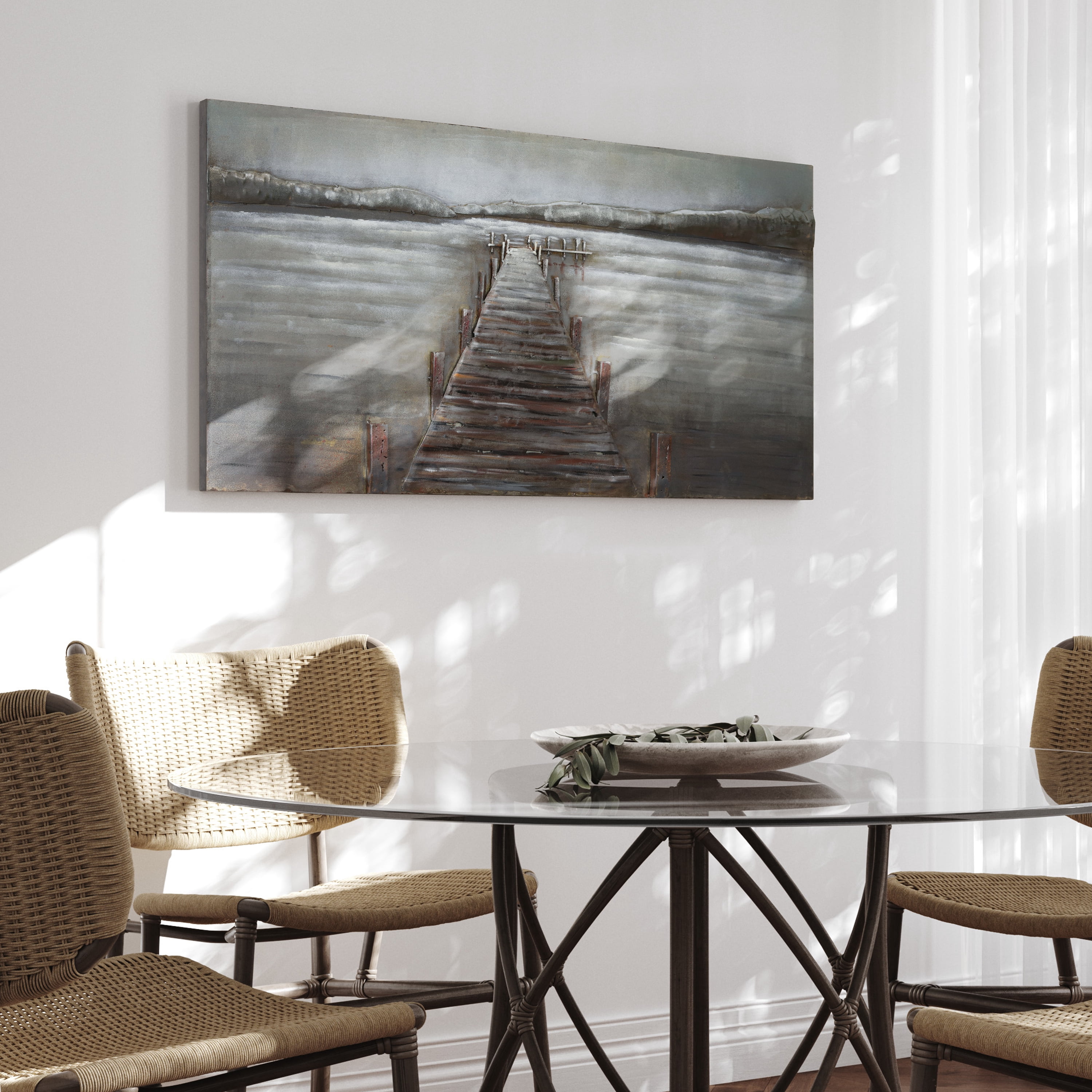 Empire Art Direct PMO-140127-4824 Primo Mixed Media Hand Painted Iron Wall Sculpture - Pier - Image 8