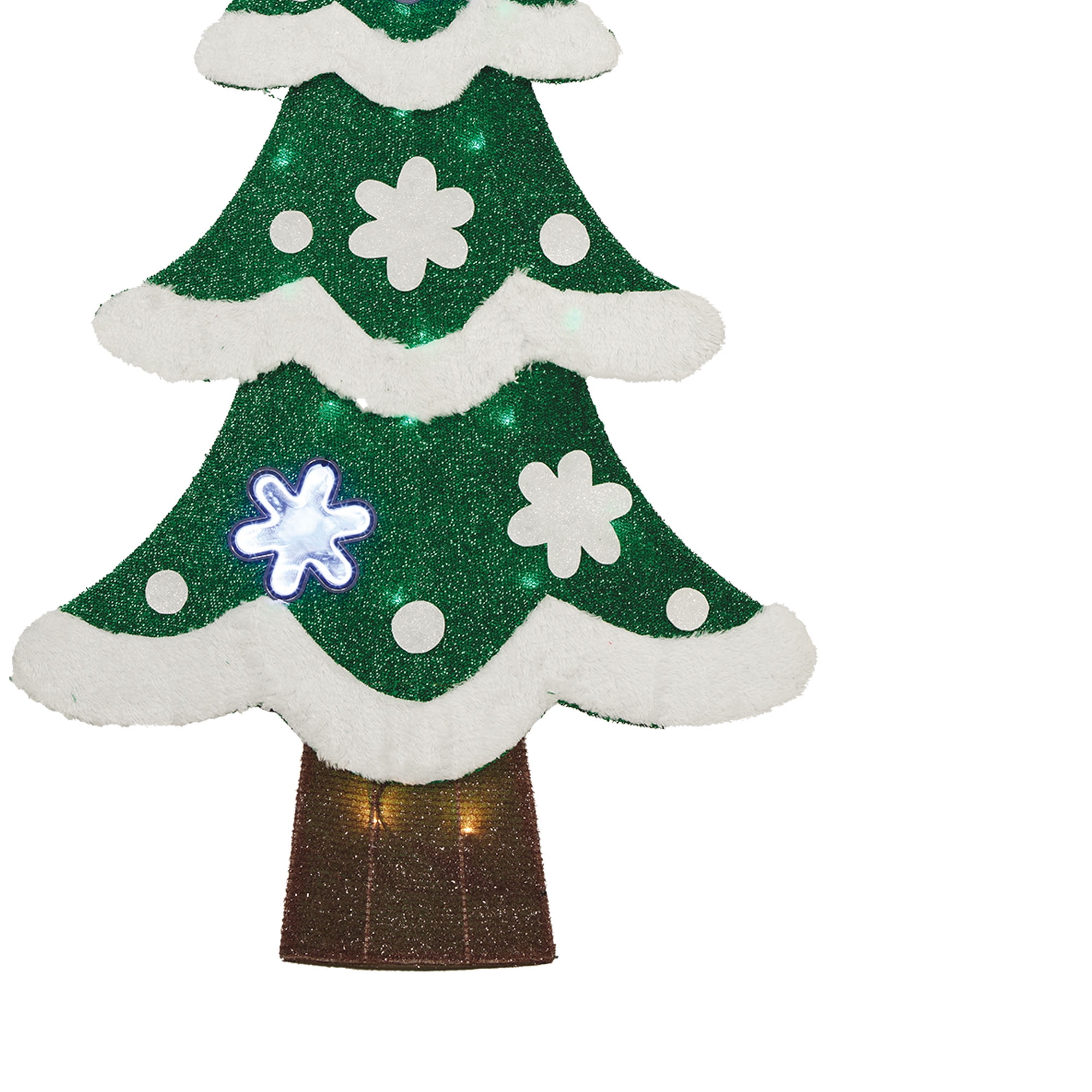 42" Light up Tinsel Tree with Infinity Star, Holiday Time - Image 5