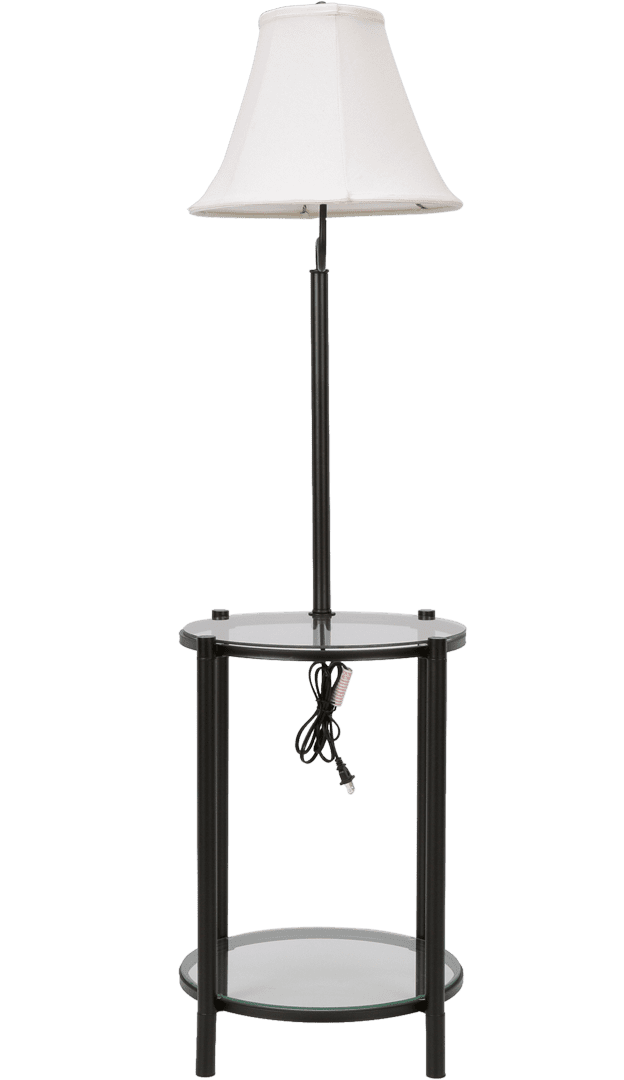 Mainstays Glass End Table Floor Lamp, Matte Black - Image 13