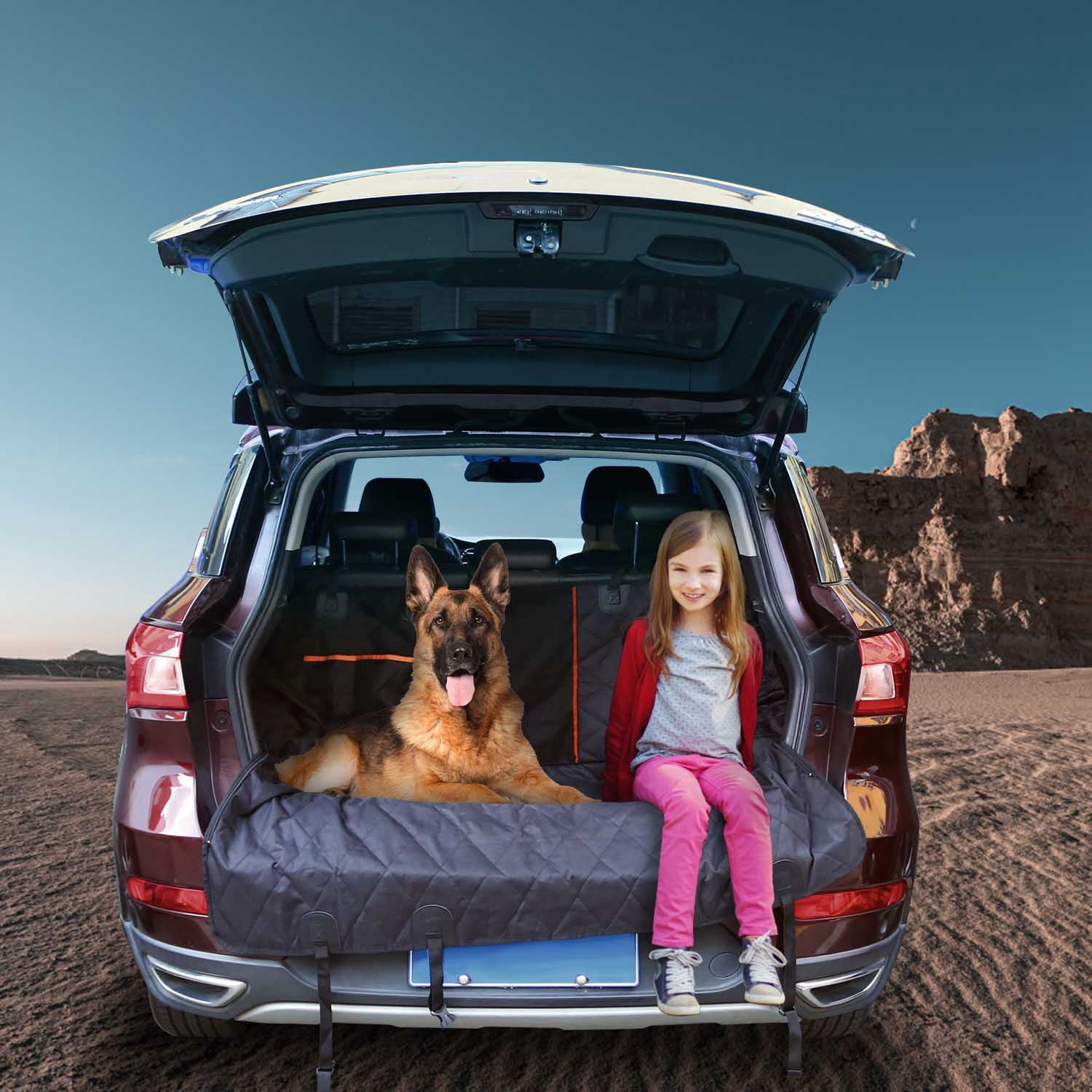 48.6x82.3in Dog Car Seat Cover Moclever Water Resistant Scratchproof Pet Car Rear Protector Mat Pet Back Seat Hammock with 2 Door Slide Straps for Car Truck SUV, Black - Image 8