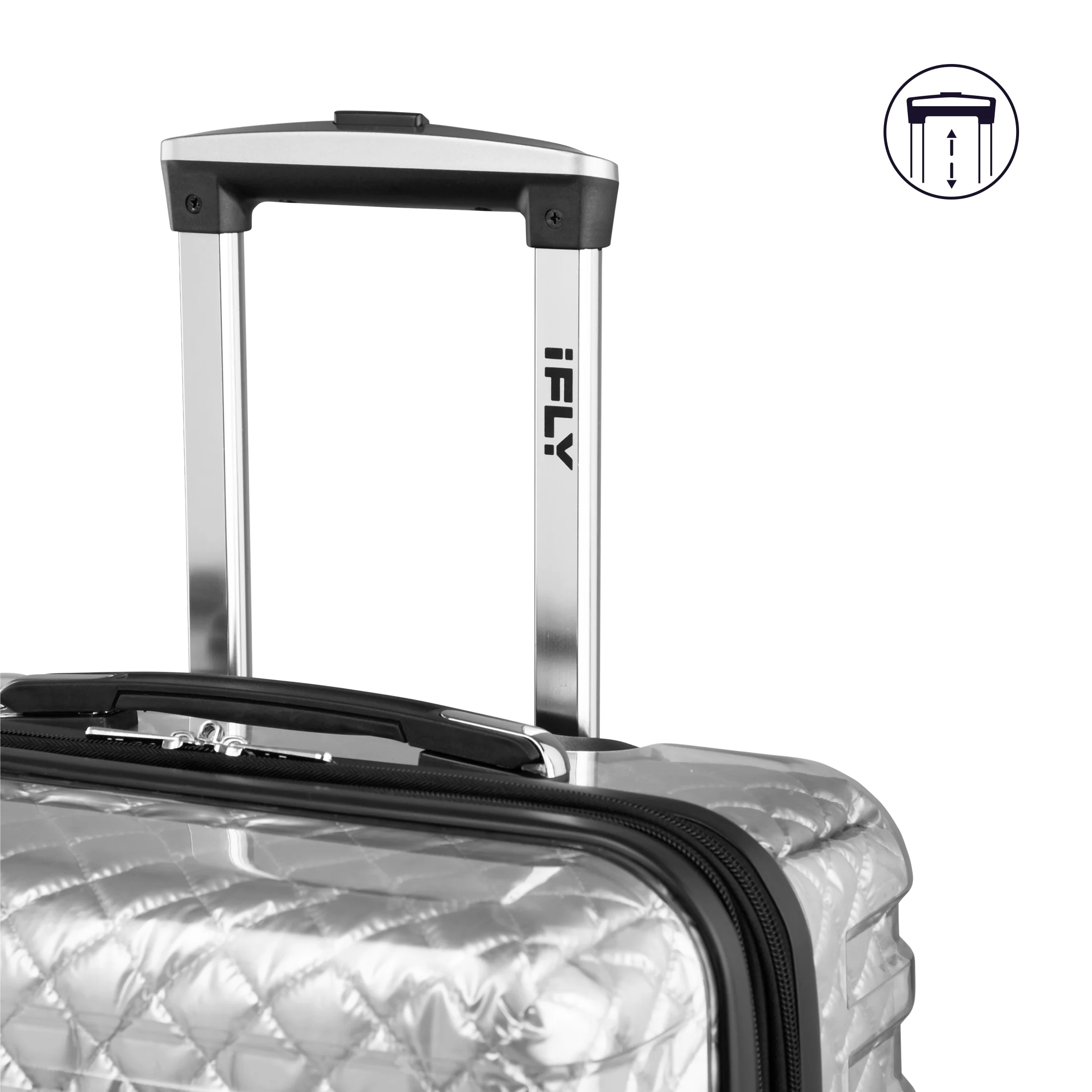 IFLY - Spectre Versus Clear Silver Hardside Luggage 24 Inch Checked Luggage - Image 2
