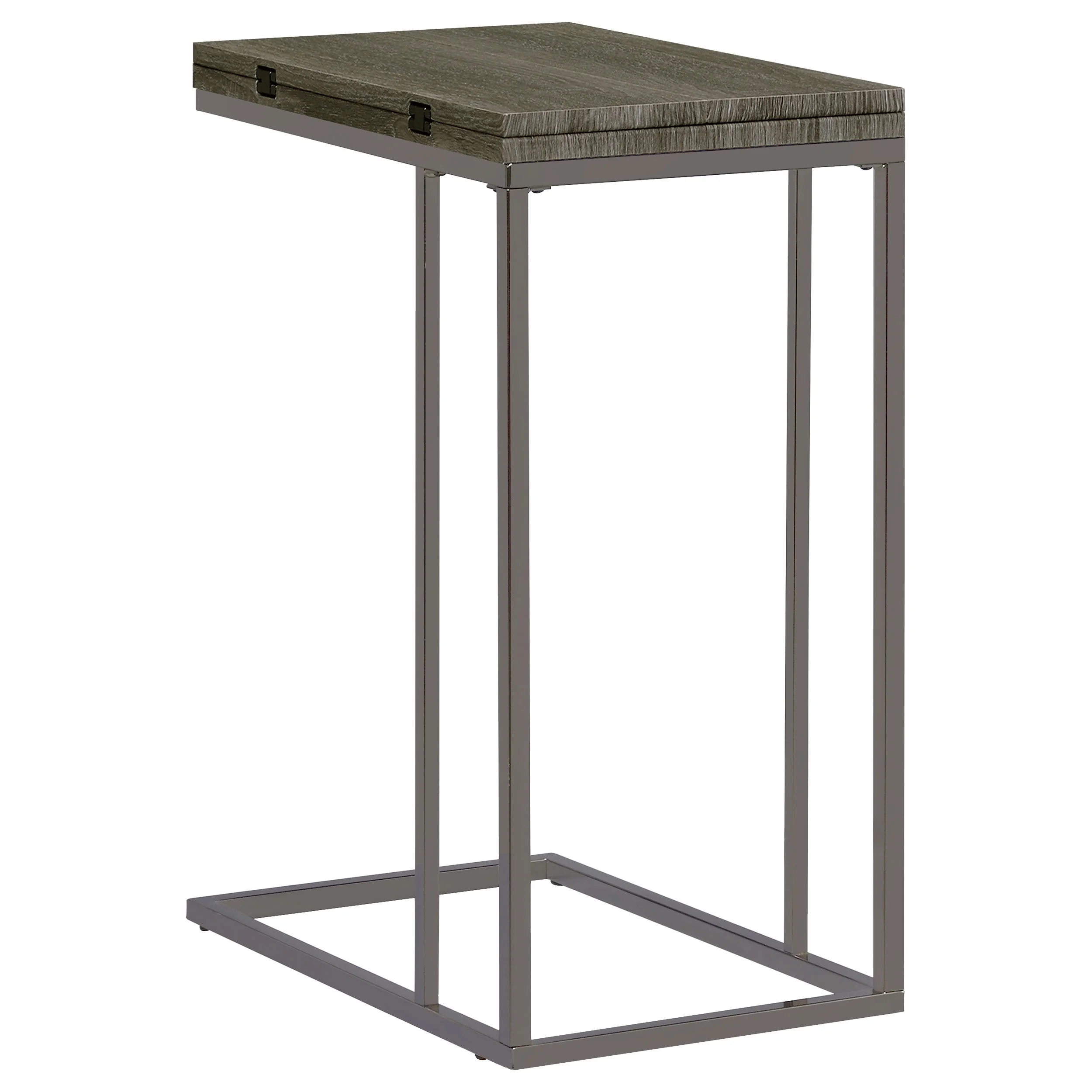Pedro Expandable C-Shaped Sofa Side Table Weathered Grey - Image 11