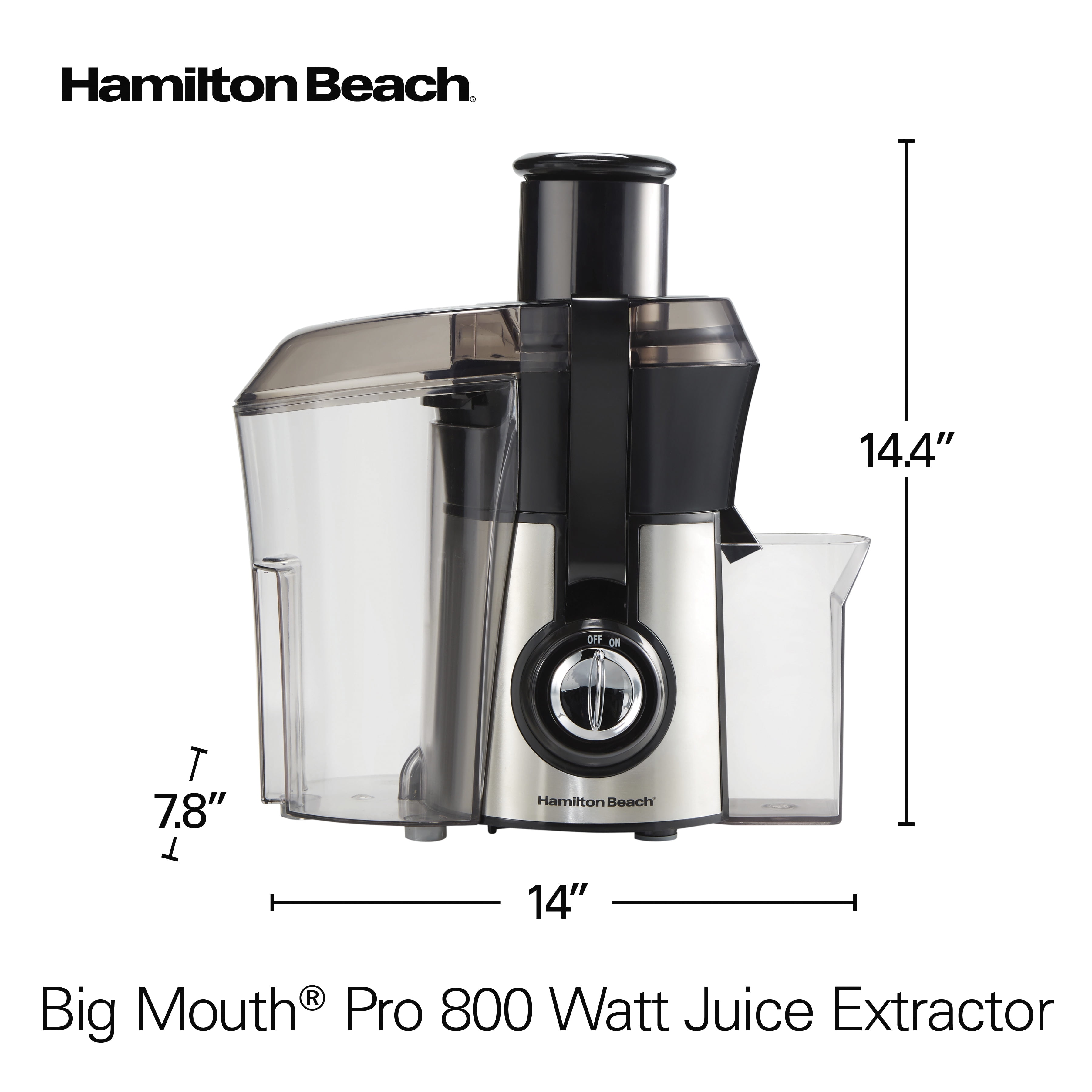 Hamilton Beach Big Mouth Pro Juicer Machine for Fruits and Vegetables with Extra Large Chute, Extractor de Jugos, Stainless Steel - Image 3
