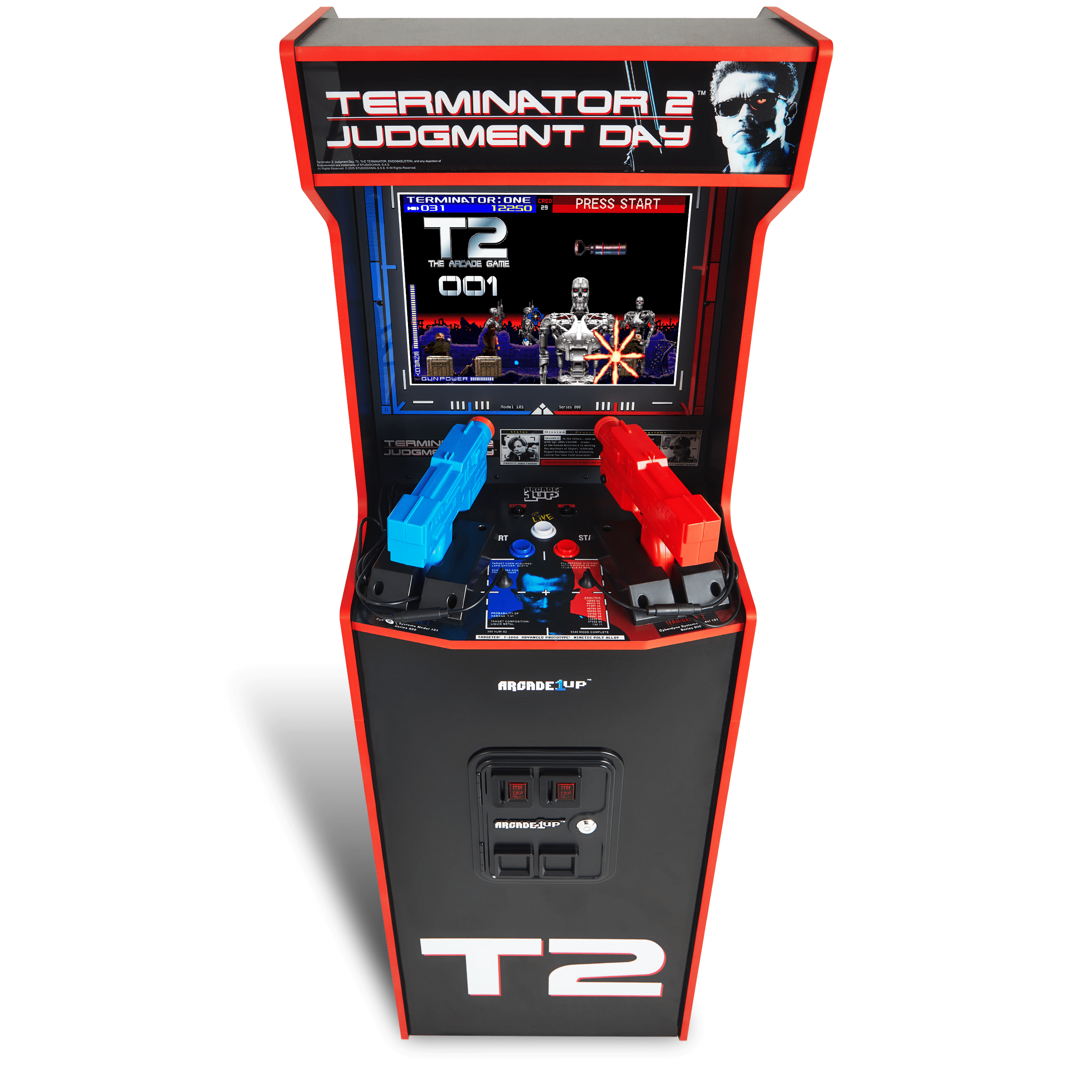 Arcade1Up Terminator 2 Deluxe Arcade Machine – 17" Color Screen, Real-Feel Arcade Light Guns, Wi-Fi Leaderboards, Classic Video Game, Perfect for at-Home Gaming - Image 9