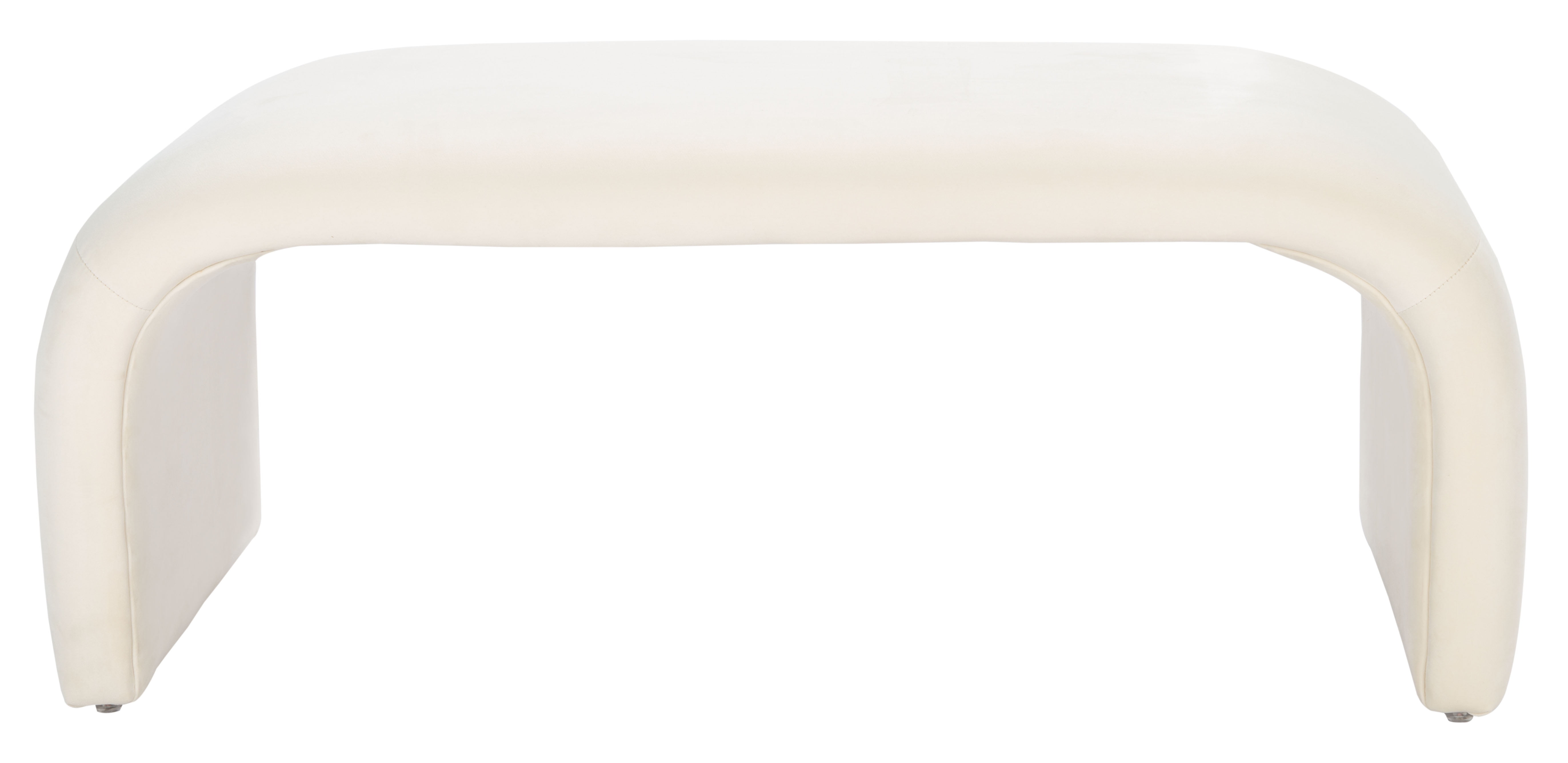 SAFAVIEH Tenko Modern Solid Glam Accent Bench, Cream - Image 2