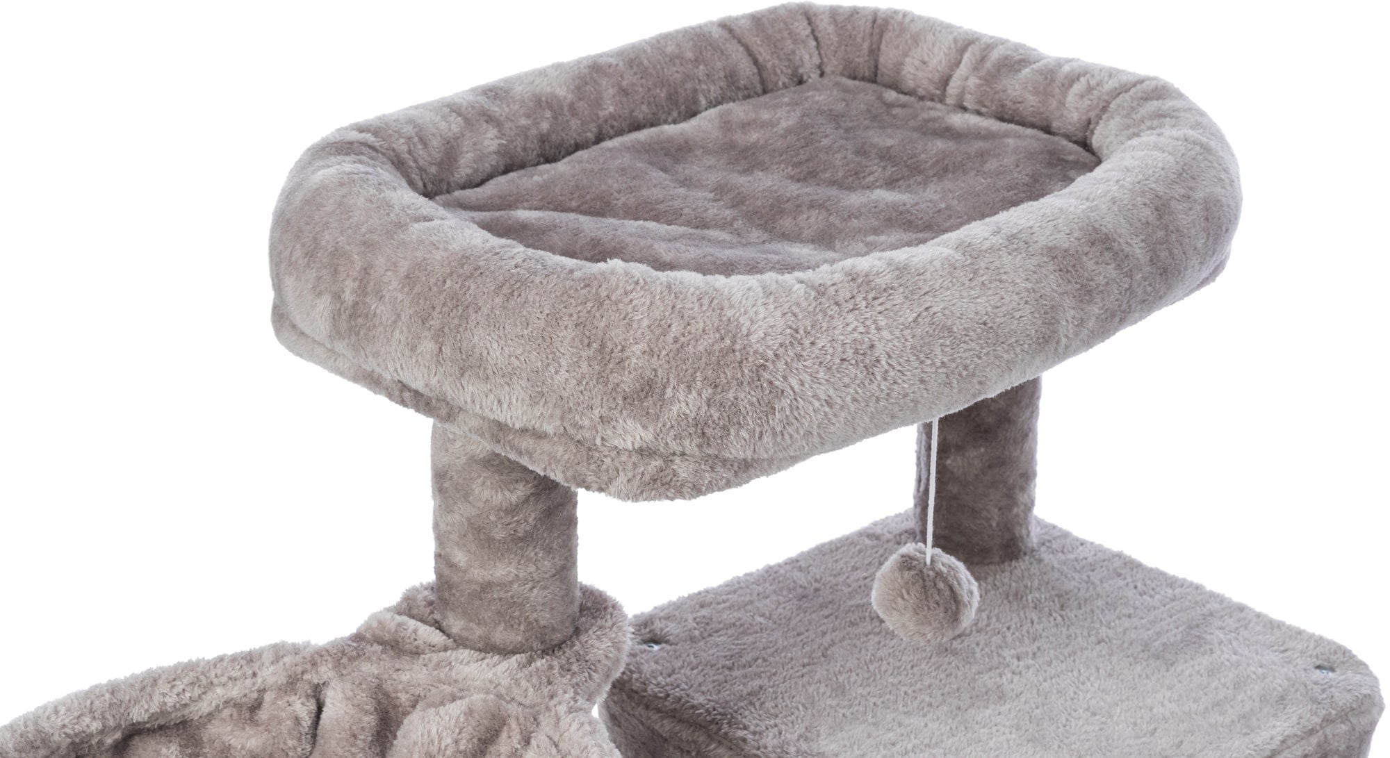 TRIXIE Pepito Plush & Sisal 2-Level 39.4" Cat Tree with Scratching Posts & Condo, Gray - Image 5