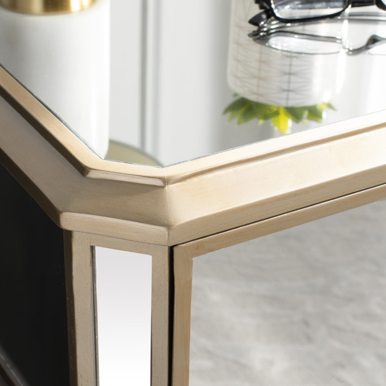 SAFAVIEH Giana 3-Drawer Mirrored Nightstand Mirror - Image 5