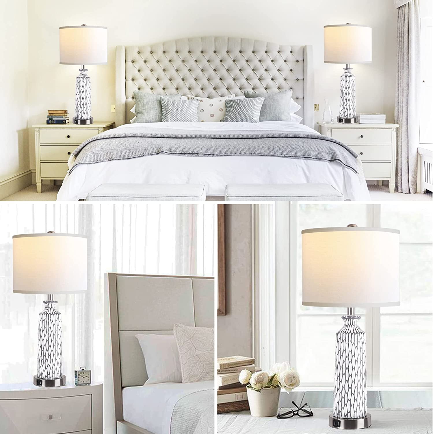 Partphoner 26'' Tall Table Lamp for Living Room with Touch, 3-Way Dimmable Set of 2 with USB Ports - Image 5