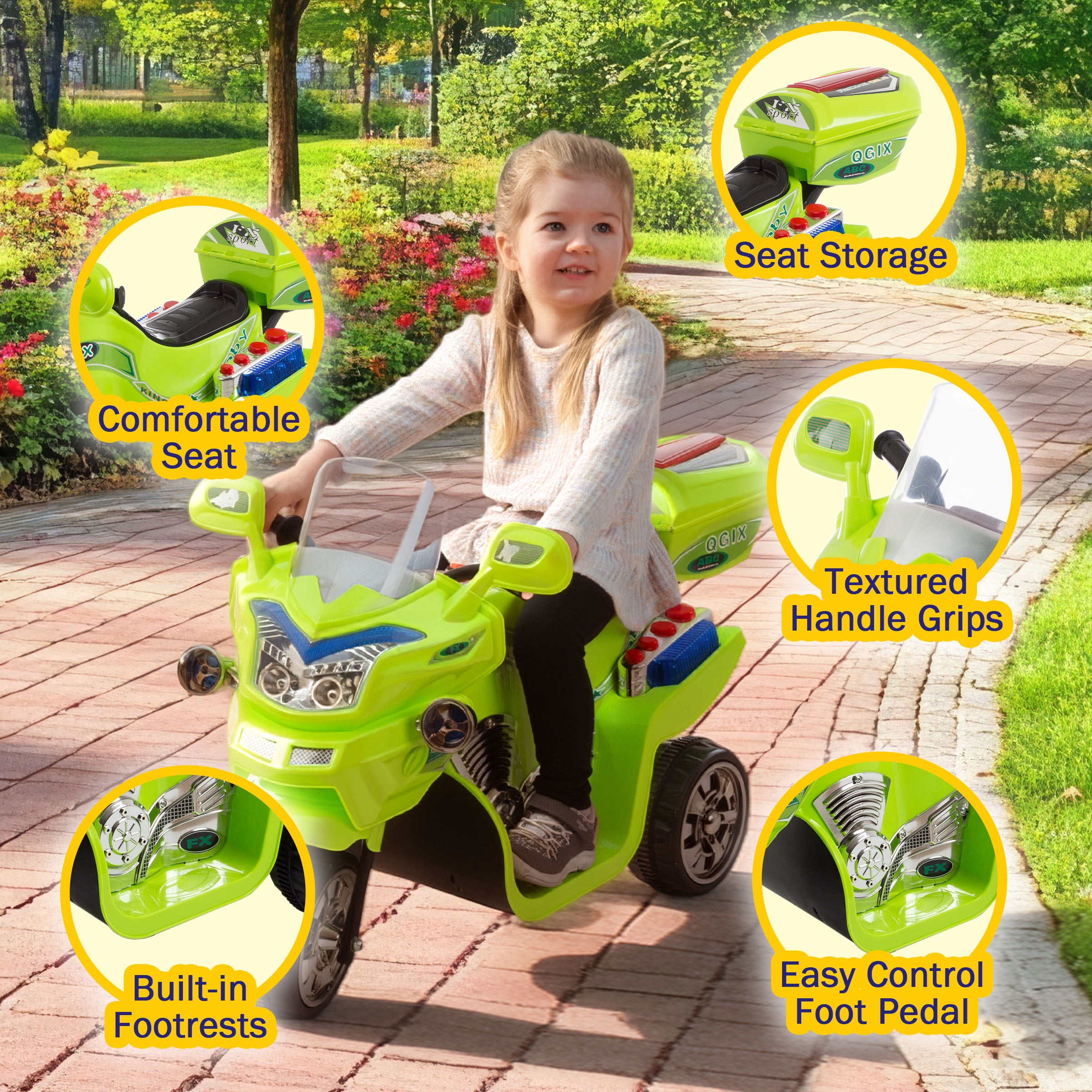 Electric 3-Wheel Motorcycle Battery Powered for Kids by Lil' Rider - Image 2