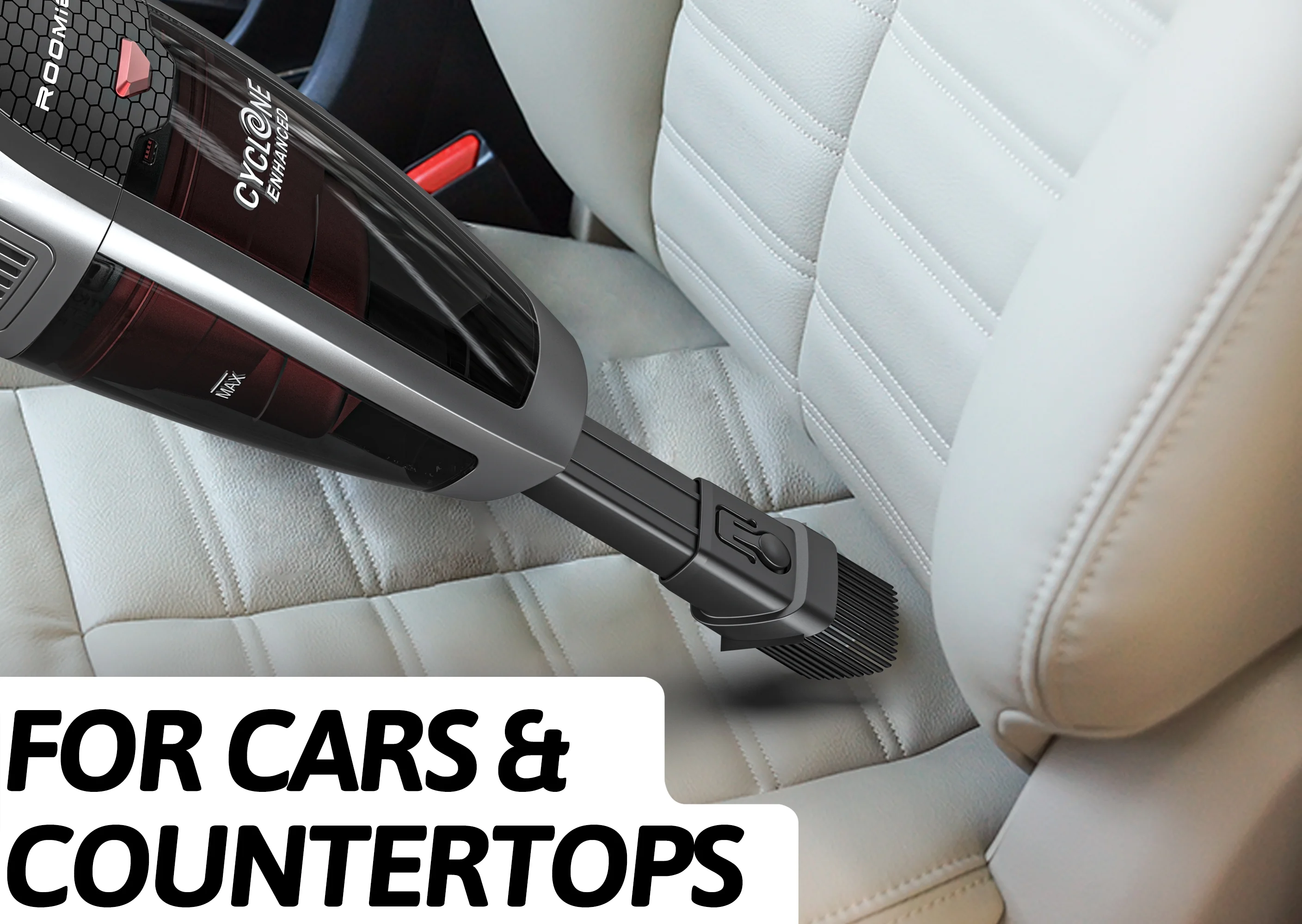 ROOMIE TEC Cordless Vacuum Cleaner, 2 in 1 Handheld, High-Power 2200mAh Li-ion Rechargeable Battery, with Corner Lighting and Upright Charging Base - Image 5