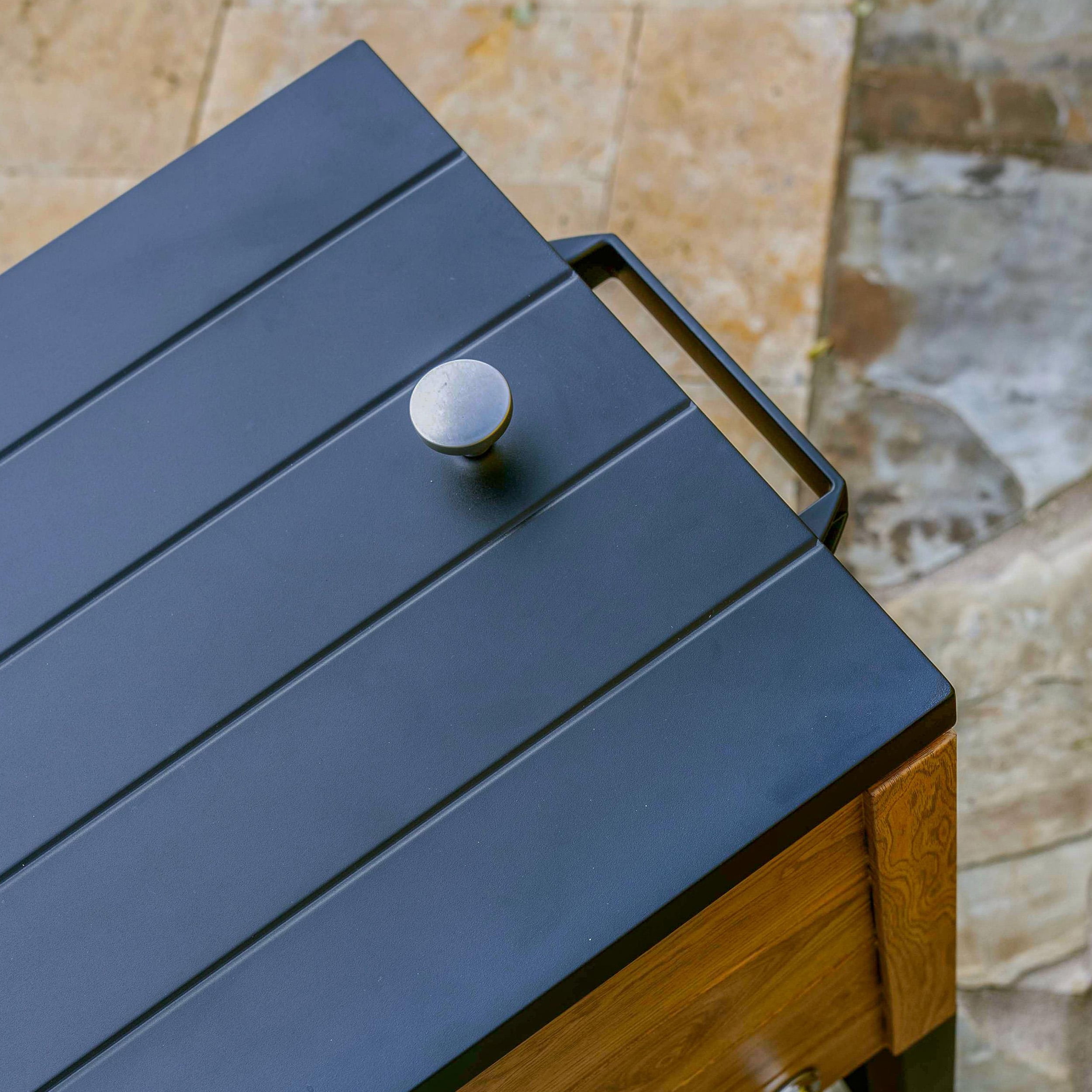 Permasteel 80-Qt Oak Wood Style Patio Cooler with Wicker Bottom - Image 14