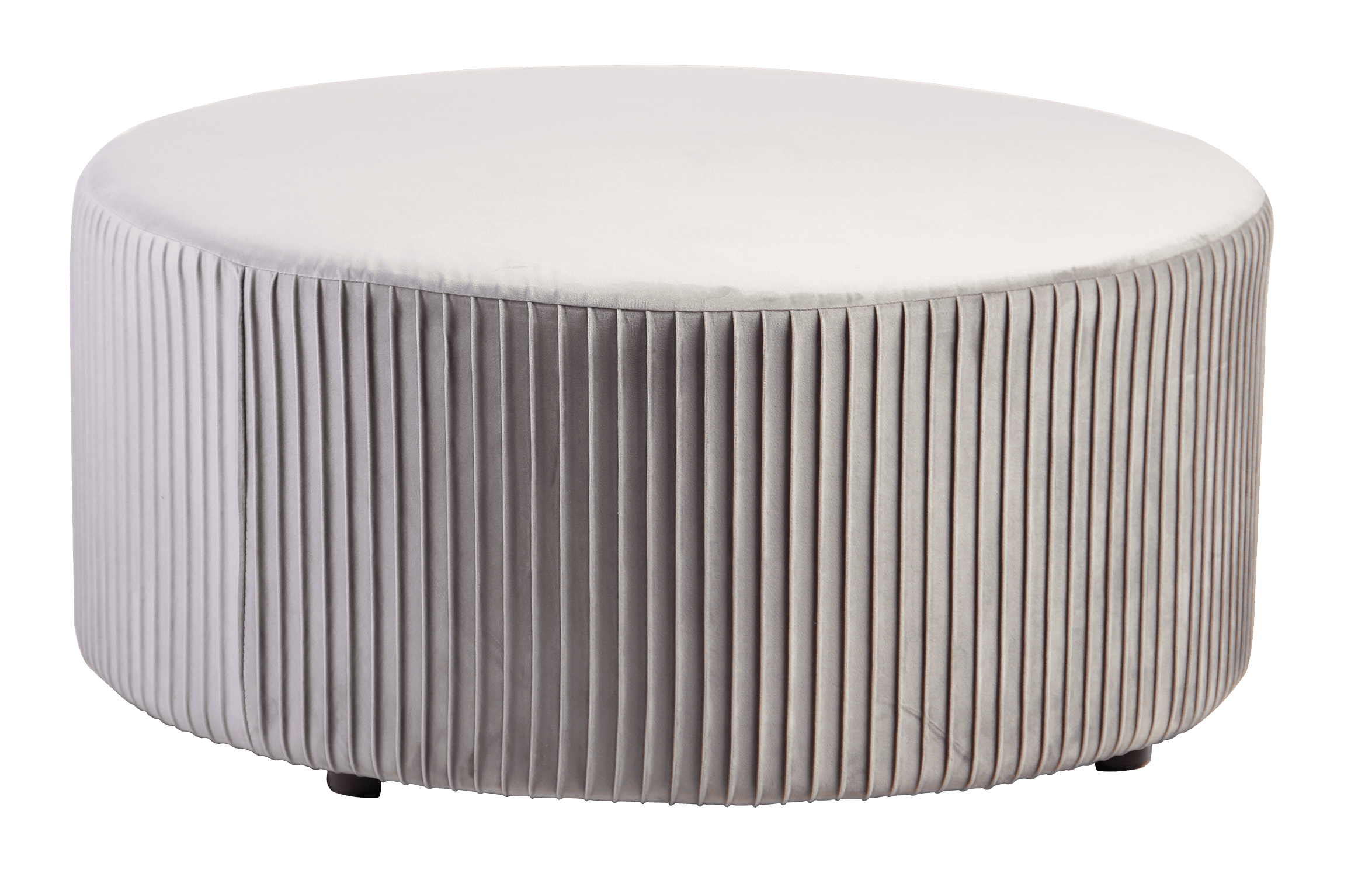 ACEssentials Emerson Round Ottoman in Gray - Image 6