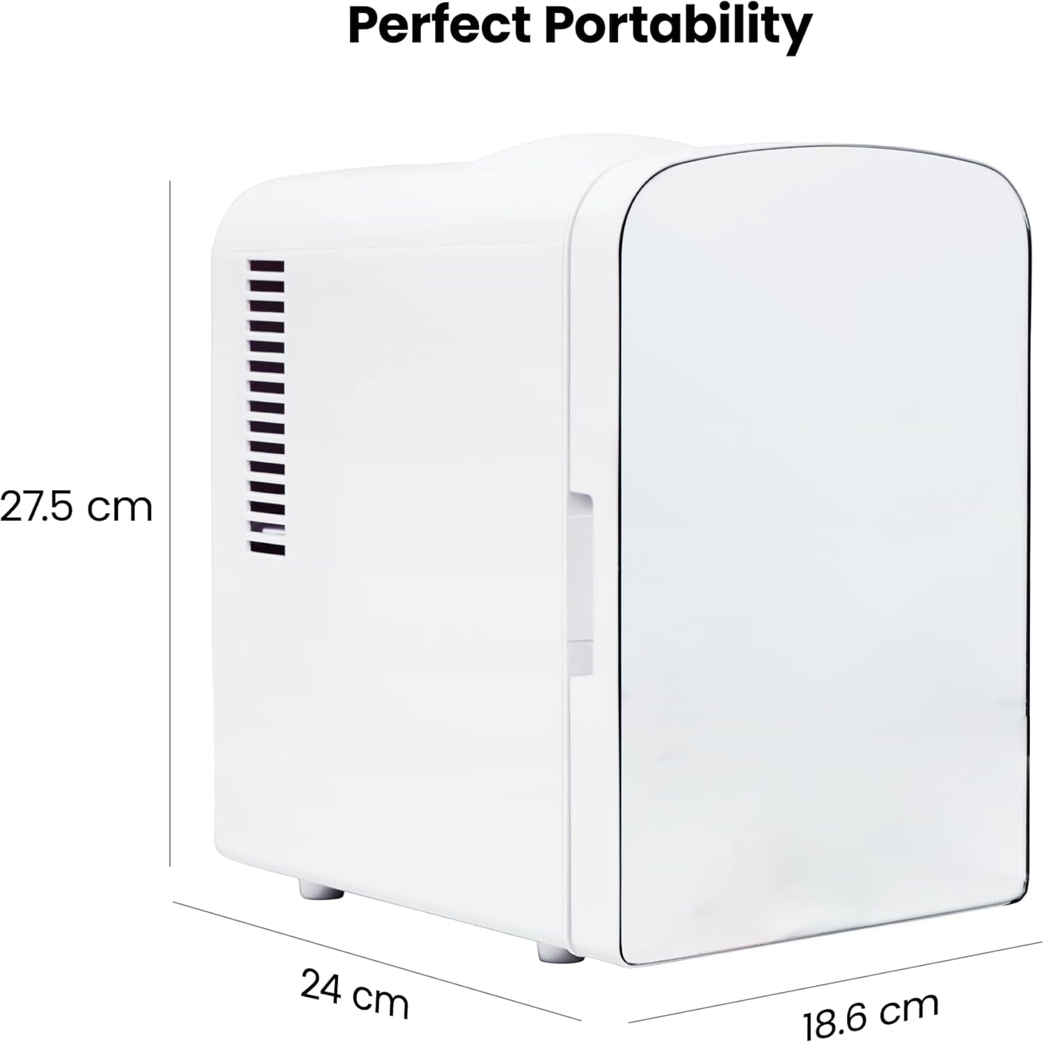 ICEMAN Portable Mirrored 4L Mini Fridge w/ Heating and Cooling - White - Image 8