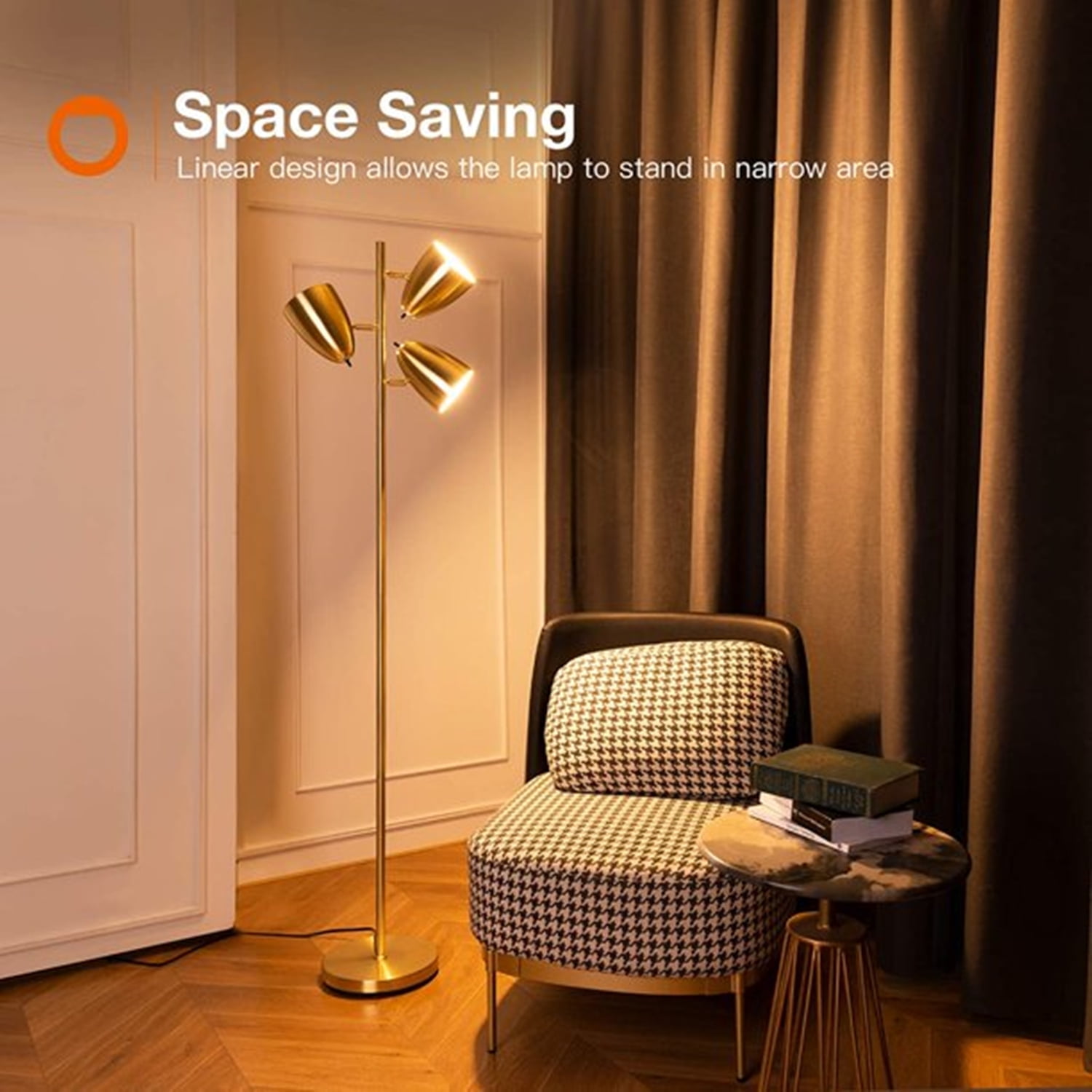 Devo 3 Light LED Floor Lamp, Modern Tree Design with Edison Bulbs, 360° Rotating Shades & Individual Switches, Super Bright Standing Lamp for Living Room, Bedroom, Tall Adjustable Pole Light - Image 5