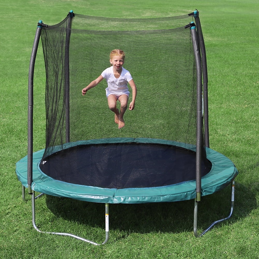 Skywalker Trampolines 8ft Round Trampoline with Safety Enclosure Net, Bule - Outdoor Bounce Mat for Kids & Adults - Image 9