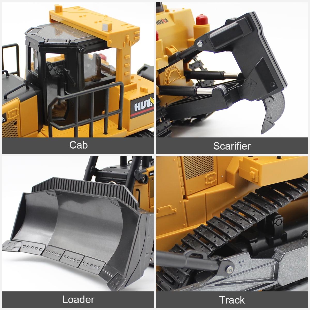 Fisca 1/16 Remote Control Bulldozer Toys for Kids, Children RC Dozer Front Loader Tractor Construction Vehicles - Image 9