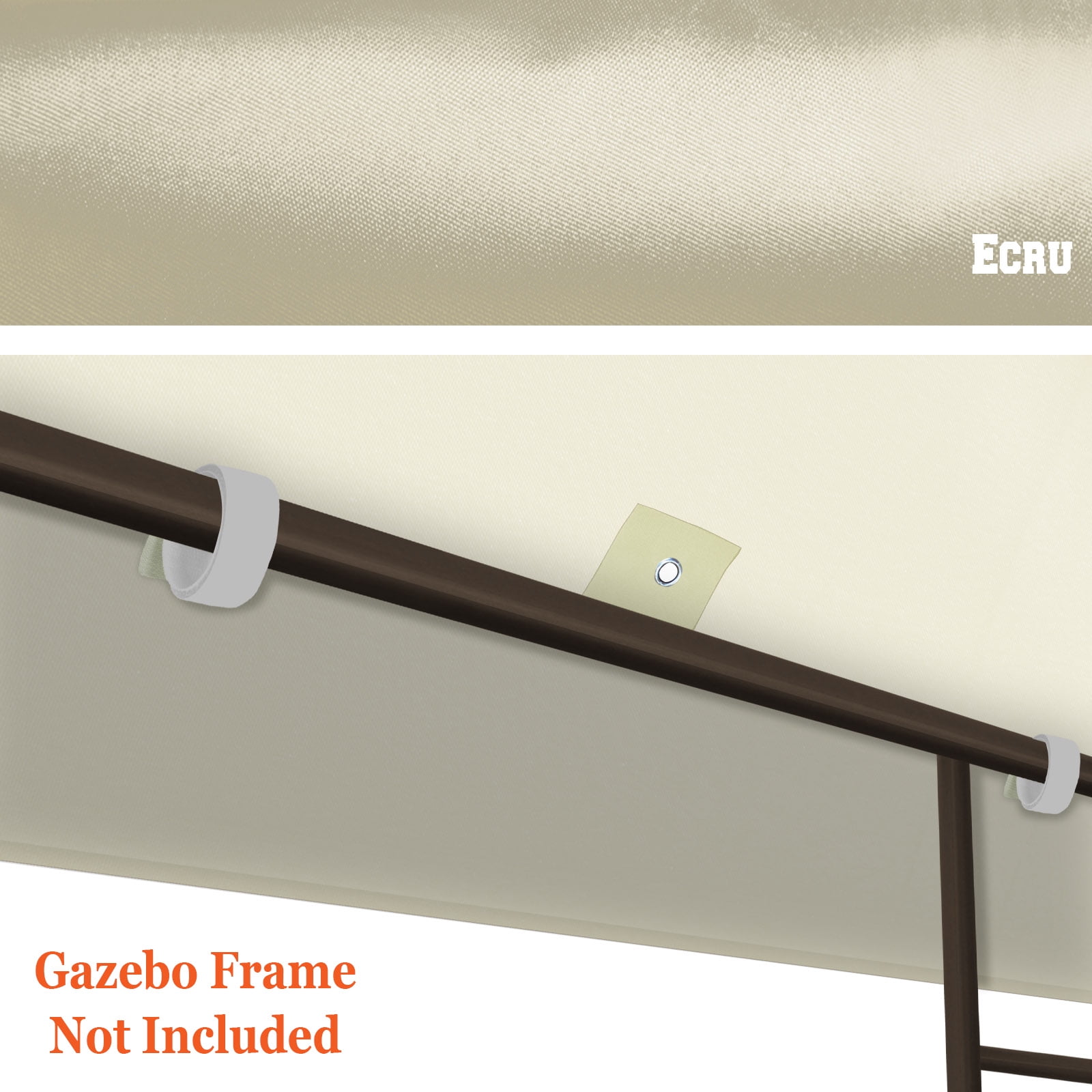 SUNNY 10x10 FT Gazebo Replacement Canopy Top Single Tier Canopy Top Cover (Ecru) - Image 10