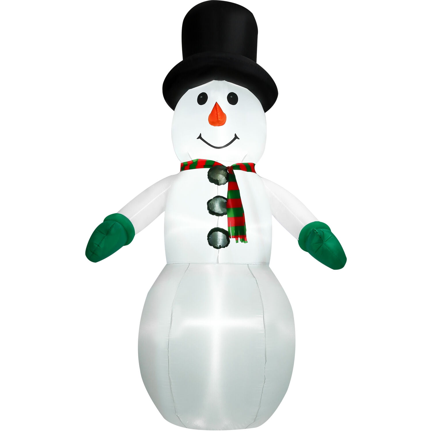 Christmas Time 10-Ft. Inflatable Snowman with LED Lights, Festive Holiday Blow-Up Decorations, Blower, Stakes, Ropes, and Storage Bag Included, CT-SNWM101-L - Image 4