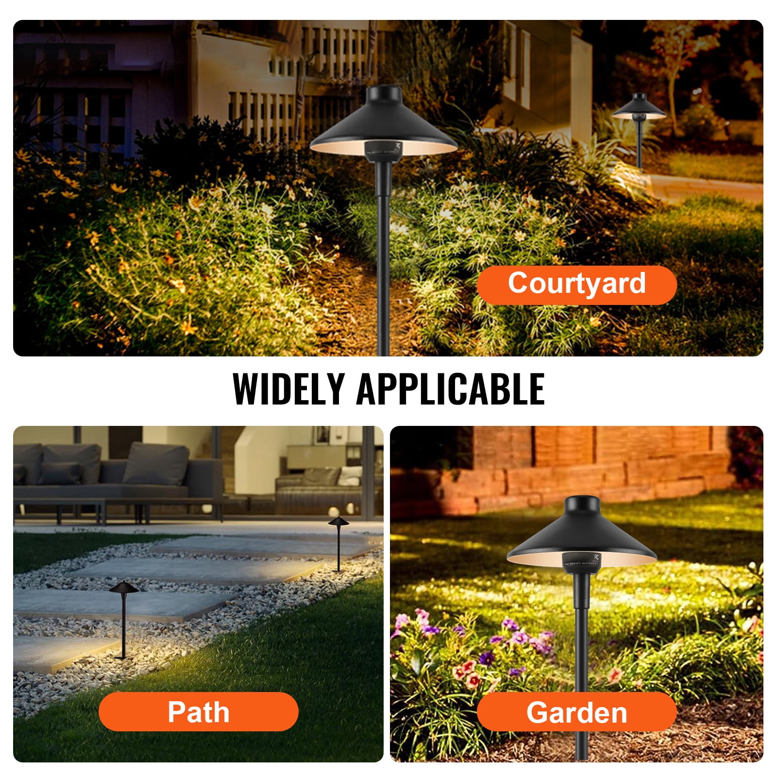 KFFKFF 12 Pack Low Voltage Landscape Path Lights 12-24V Outdoor LED Pathway Light - Image 4