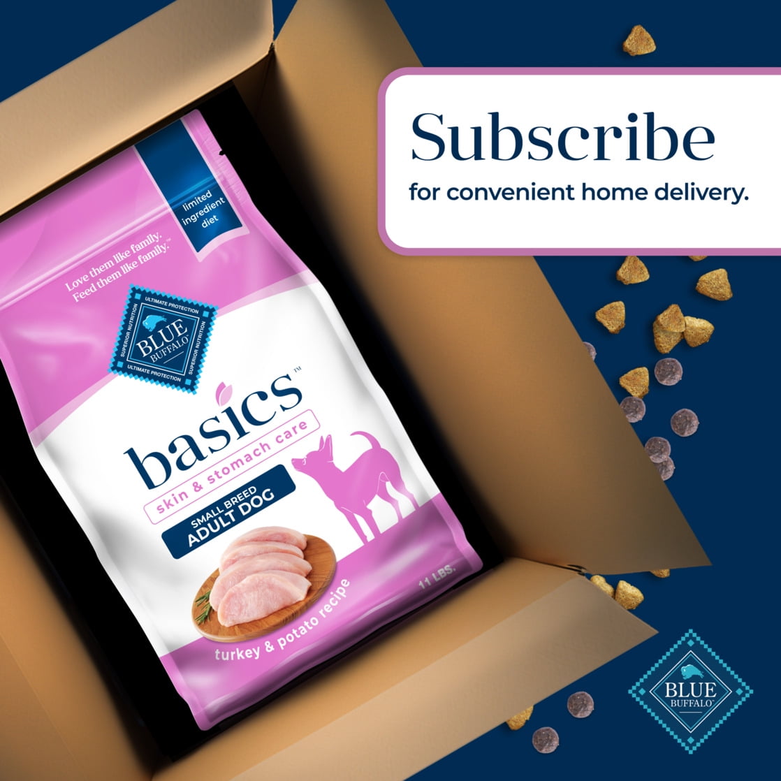 Blue Buffalo Basics Small Breed Adult Dry Dog Food, Skin & Stomach Care, Turkey, 11lb - Image 8