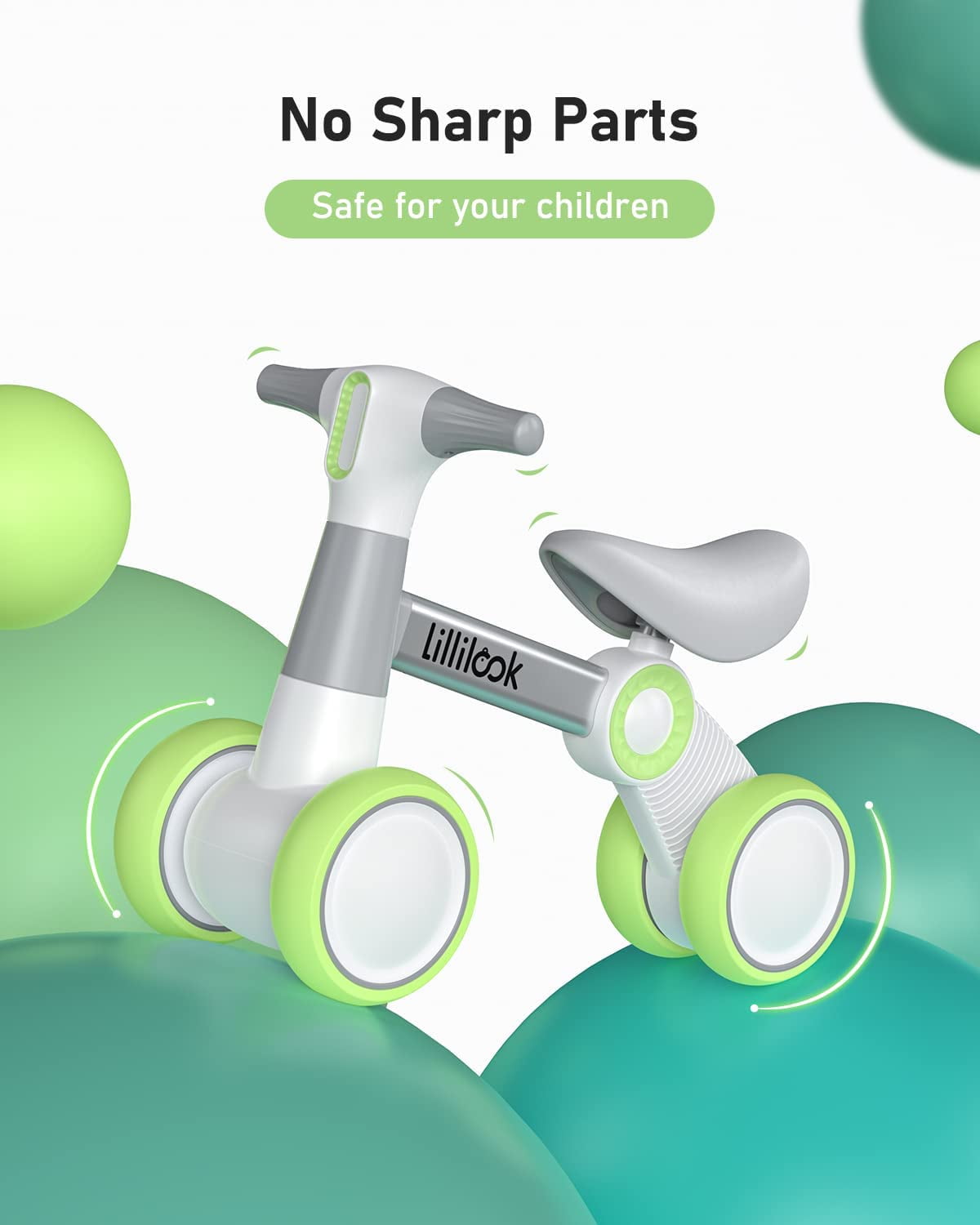 Lillilook Baby Balance Bikes with 4 Wheels for 18-36 Months, Toddler Bicycle for Boys Girls Gift - Image 2