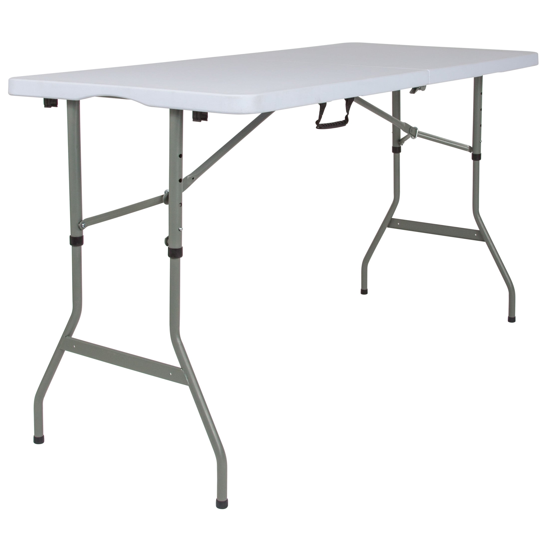Flash Furniture Kathryn 5' Rectangular Adjustable Plastic Folding Event Table with Handle, White - Image 7