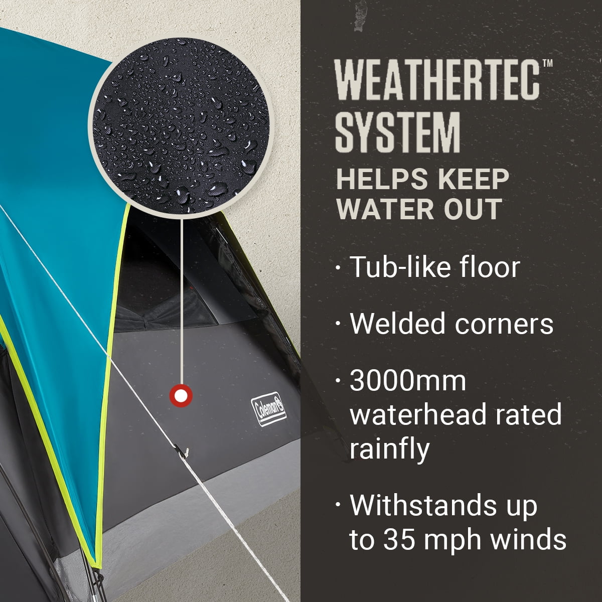 Coleman Carlsbad 4-Person Dark Room Dome Tent - Image 2