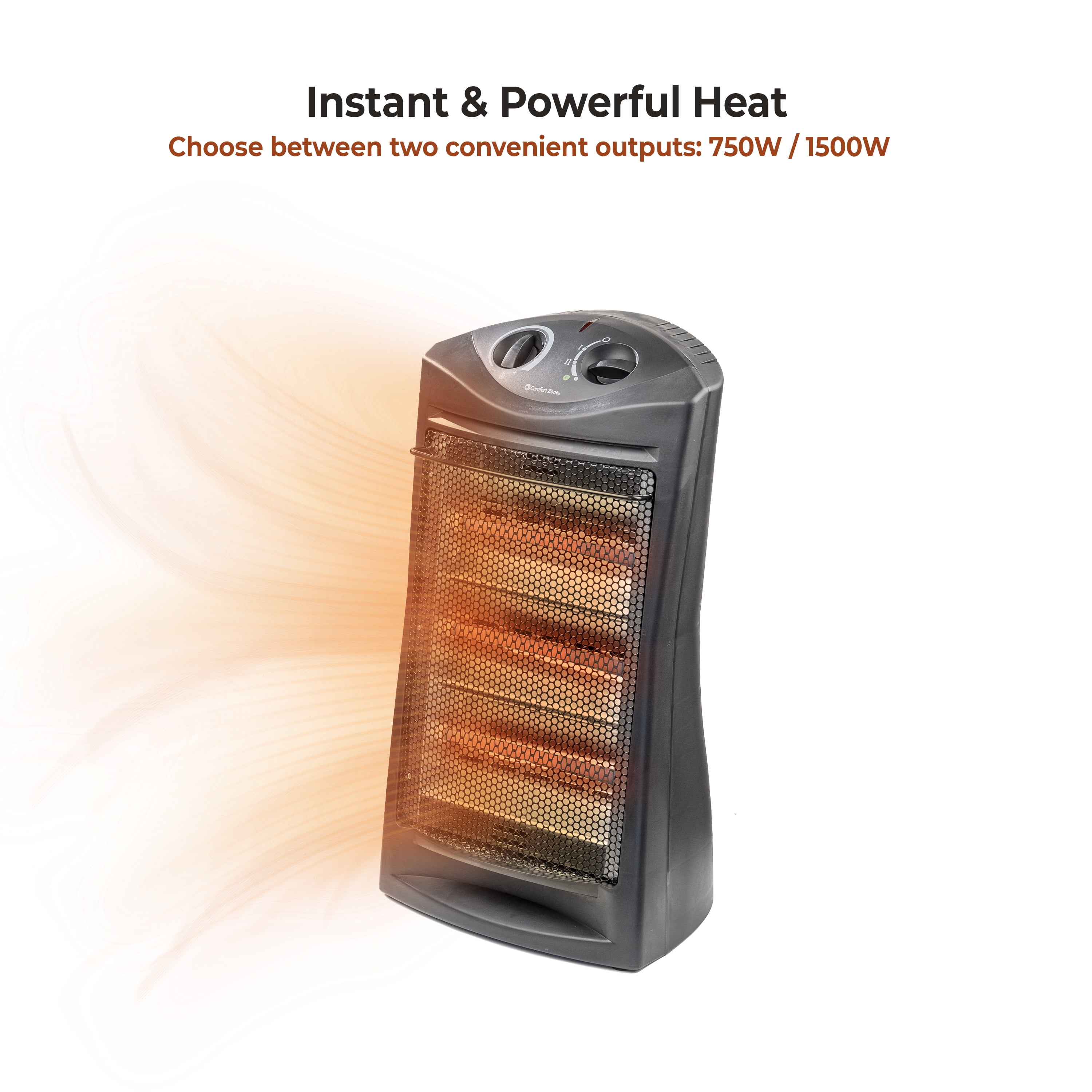 Comfort Zone Quartz Tower Space Heater with Thermostat - Image 5