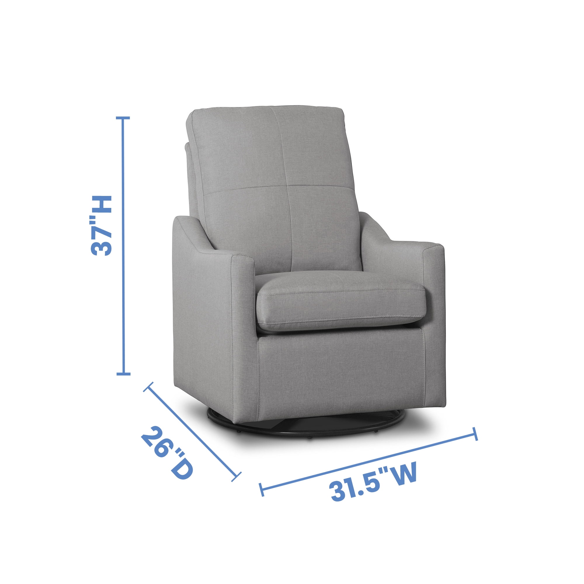 Delta Children Kenwood Slim Nursery Glider Swivel Rocker Chair, French Grey - Image 14