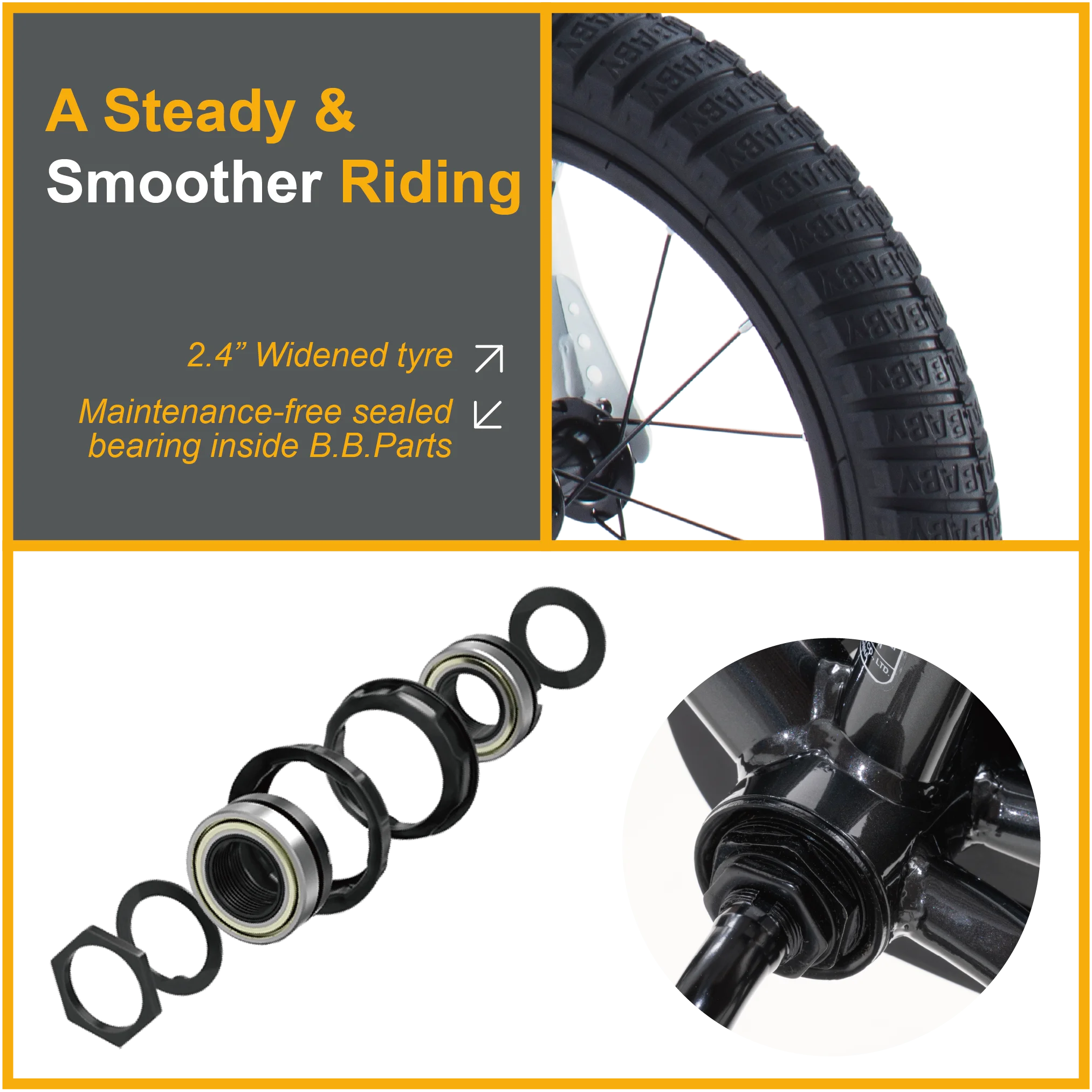 Royalbaby Freestyle 18 In Black Kids Bike Boys and Girls Bike with Kickstand and Water Bottle - Image 9