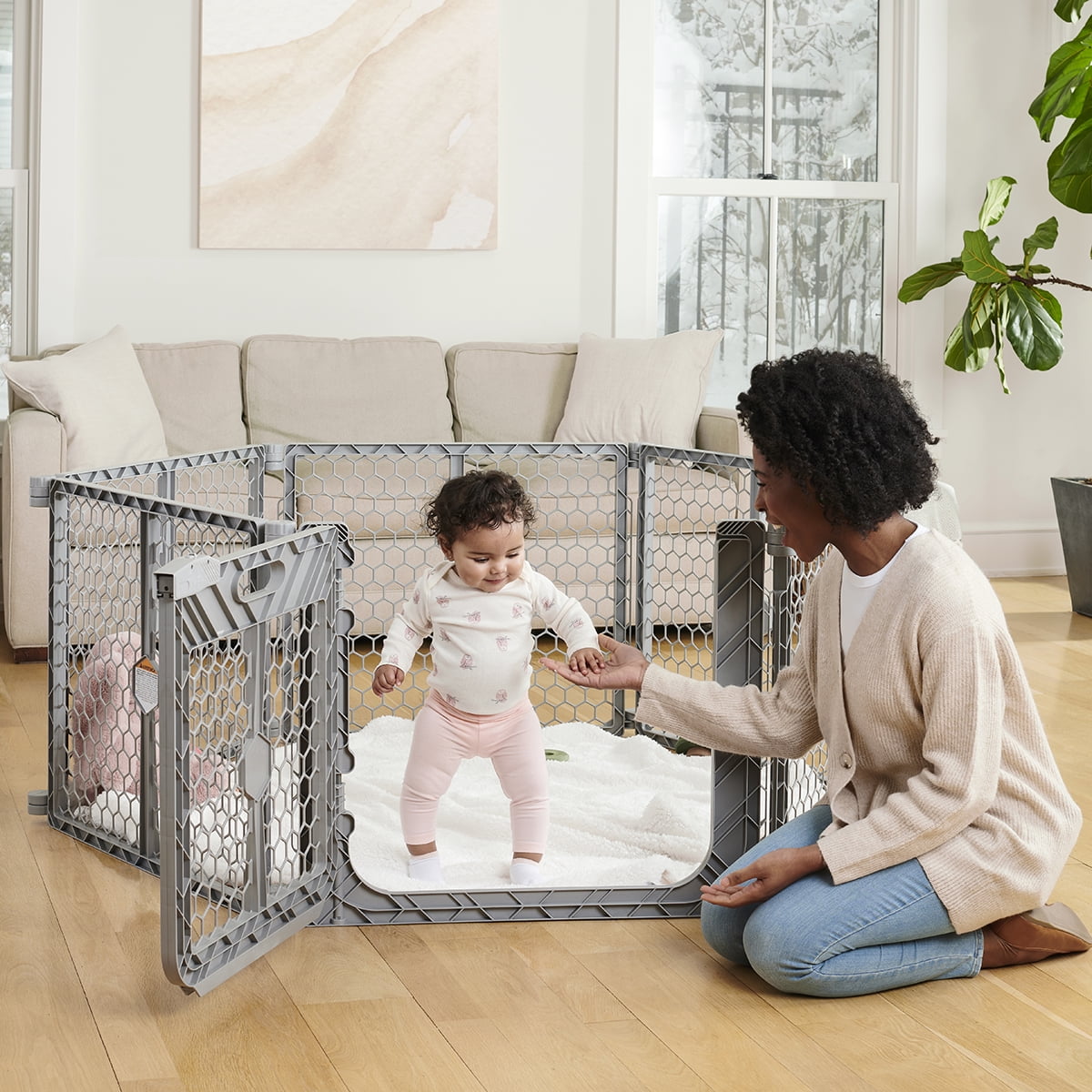 Regalo Gray Superwide Plastic Gate & 2-in-1 Play Yard with Door - Image 8
