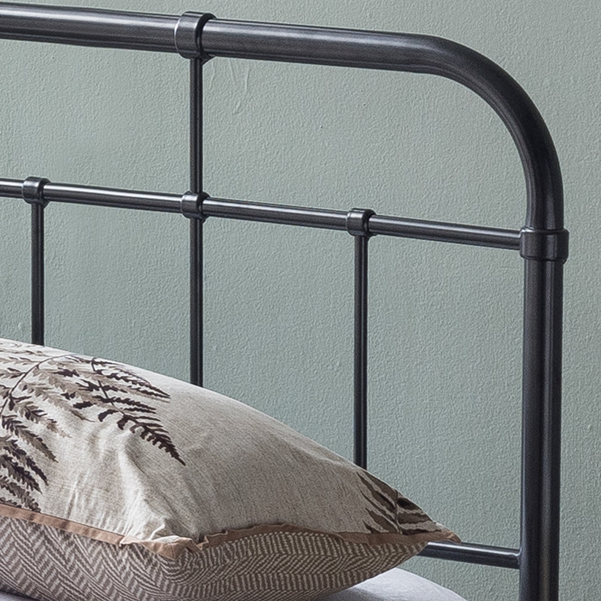 Noble House Khari Industrial Style Queen-Size Iron Minimal Bed Frame, Charcoal Gray - Image 9