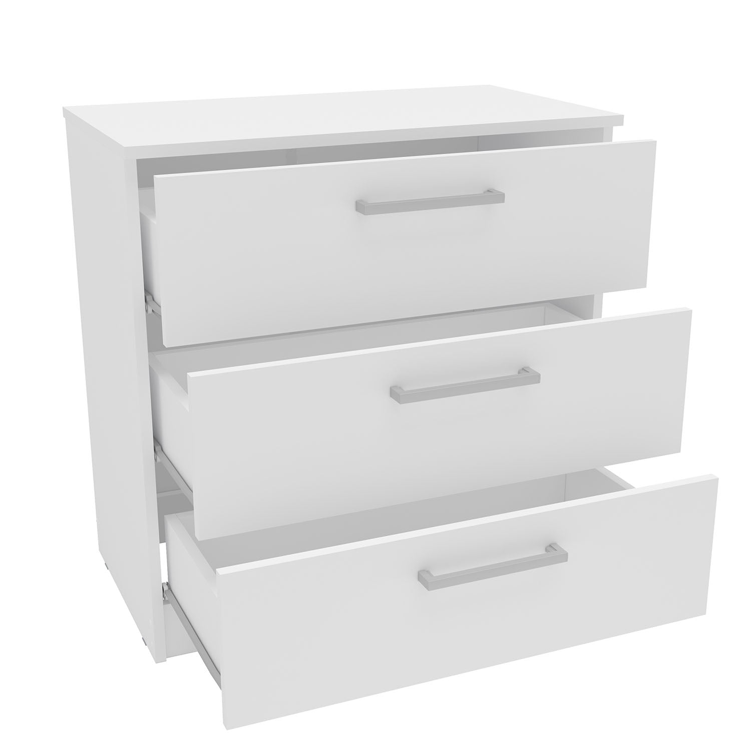 Polifurniture Juliette Modern 3 Drawer Wood Dresser, White - Image 5