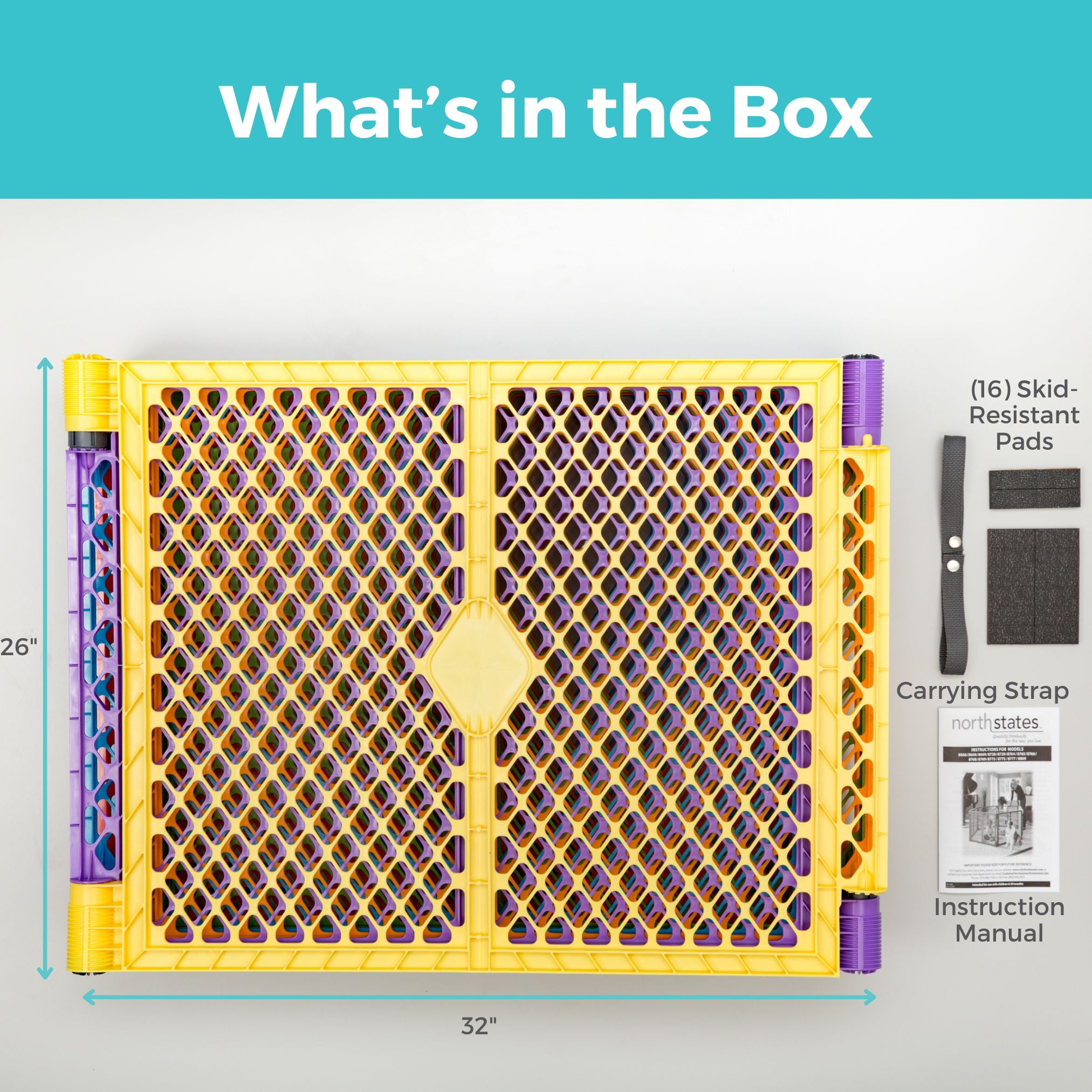 Toddleroo Superyard Colorplay 8 Panel Portable Indoor & Outdoor Play Yard, Multicolor - Image 11