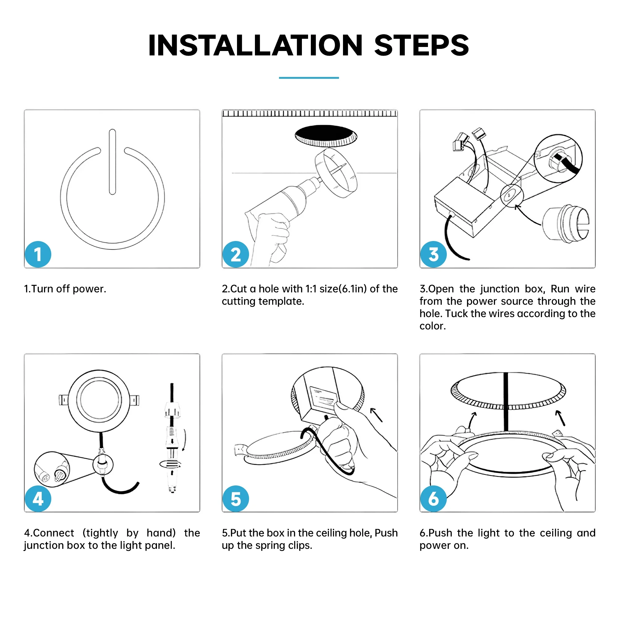 DAYBETTER 24 Pack LED Recessed Ceiling Light Modern,5CCT 6 inch Ultra-Thin with Junction Box, 2700K-5000K Selectable, Dimmable,Lighting - Image 7