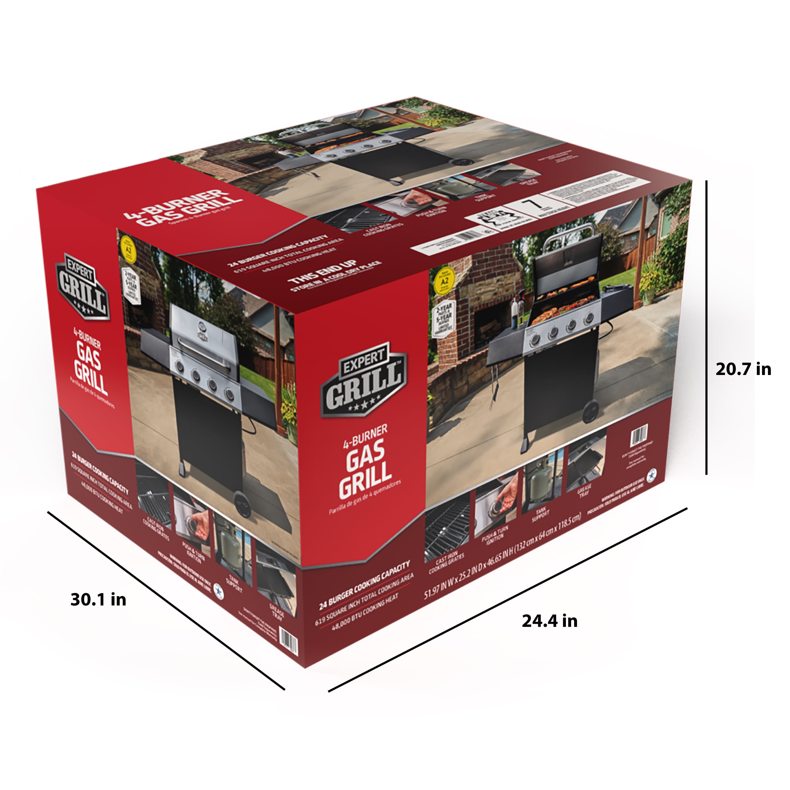 Expert Grill 4-Burner Propane Gas Grill with Stainless Steel Burners and Porcelain Enamel Firebox - Image 13