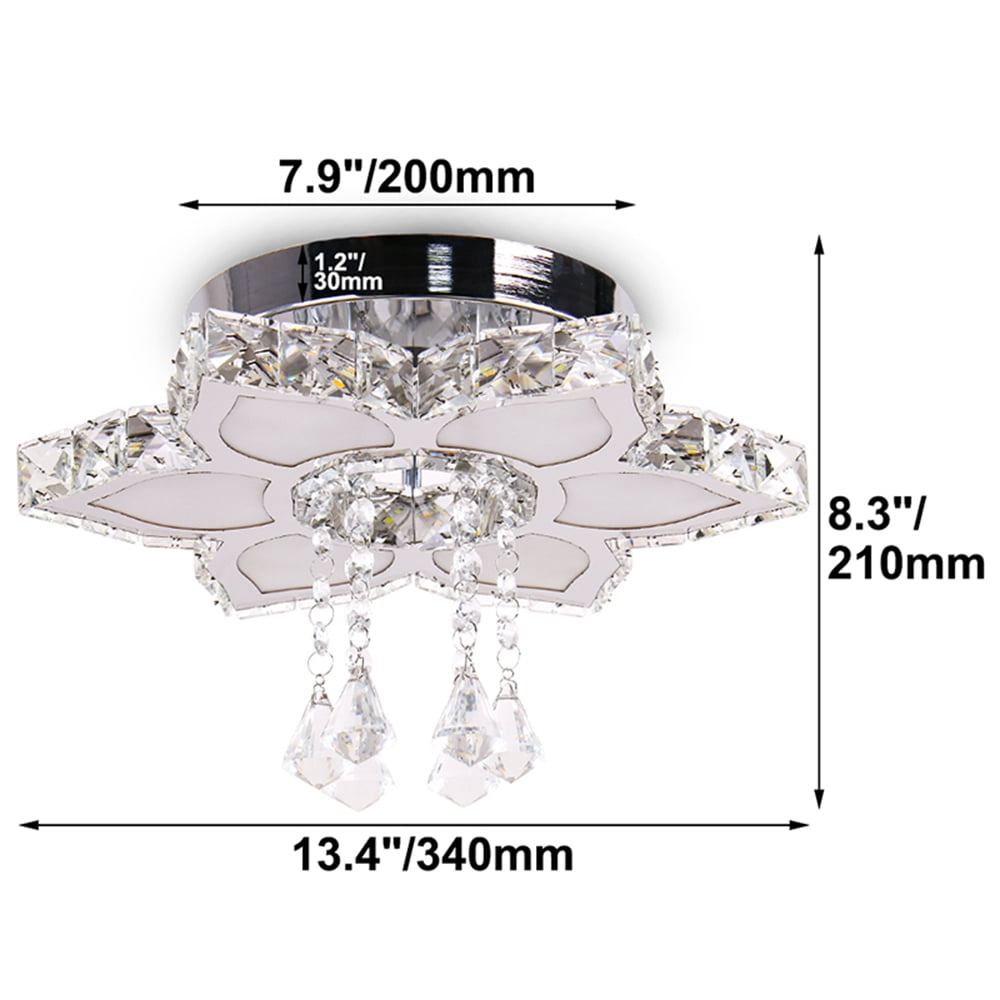FRIXCHUR Crystal Chandelier Modern LED Flower Shape Chandeliers Flush Mount Chandelier for Bedroom Living Room Dining Room Foyer Closet (Cool White) - Image 10