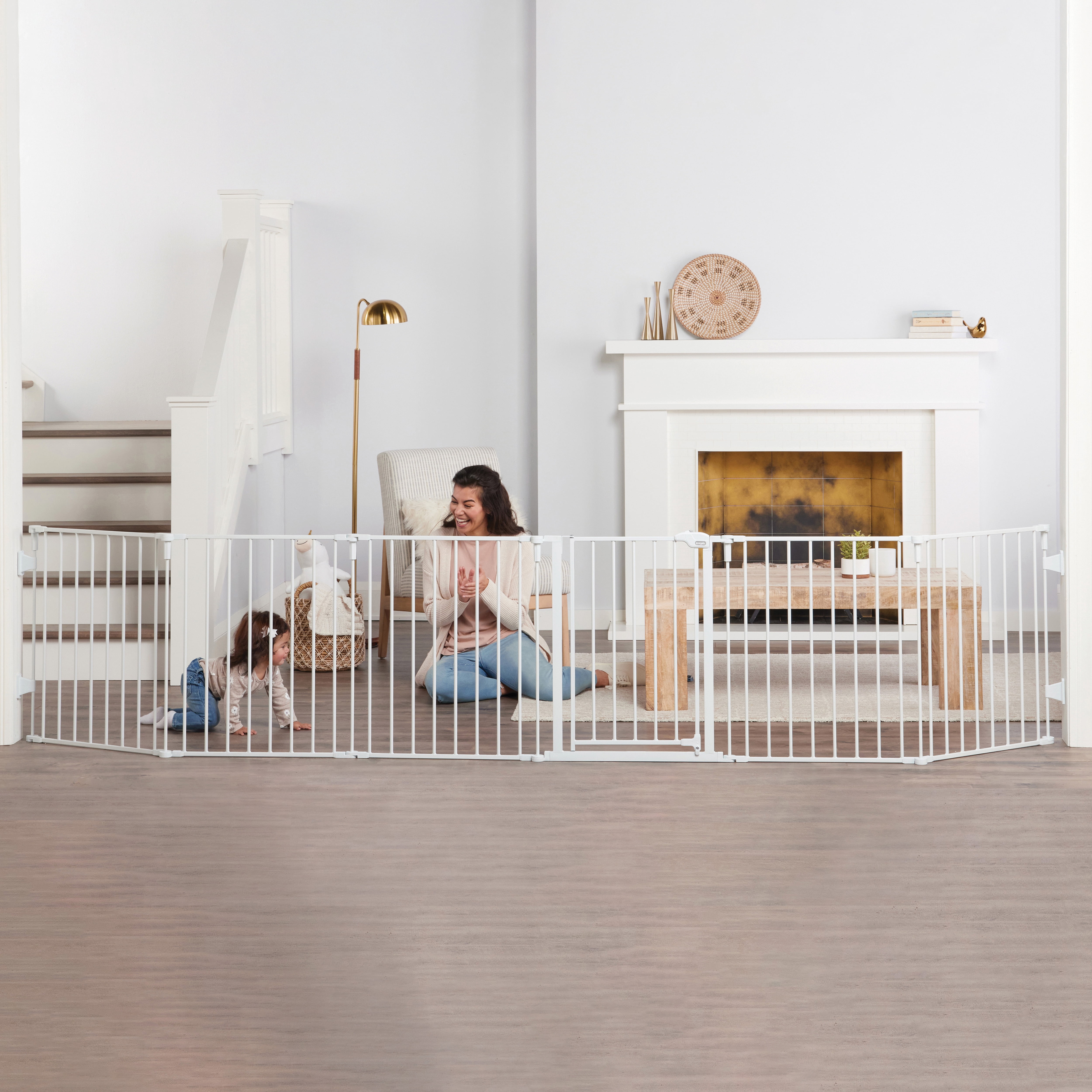 Regalo Super Wide Baby Gate and Play Yard, 56-144 in, White, Ages 6-24 Months - Image 8