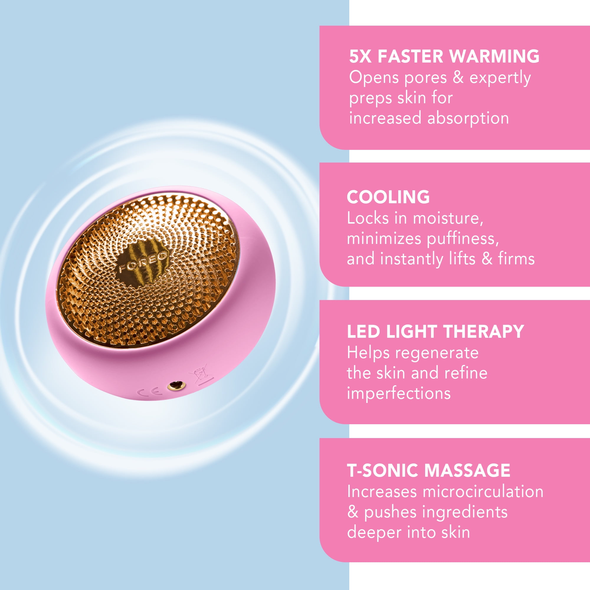 FOREO UFO 2 Supercharged 2-minute Full Facial Skincare Device for all skin types - Pearl Pink - Image 6
