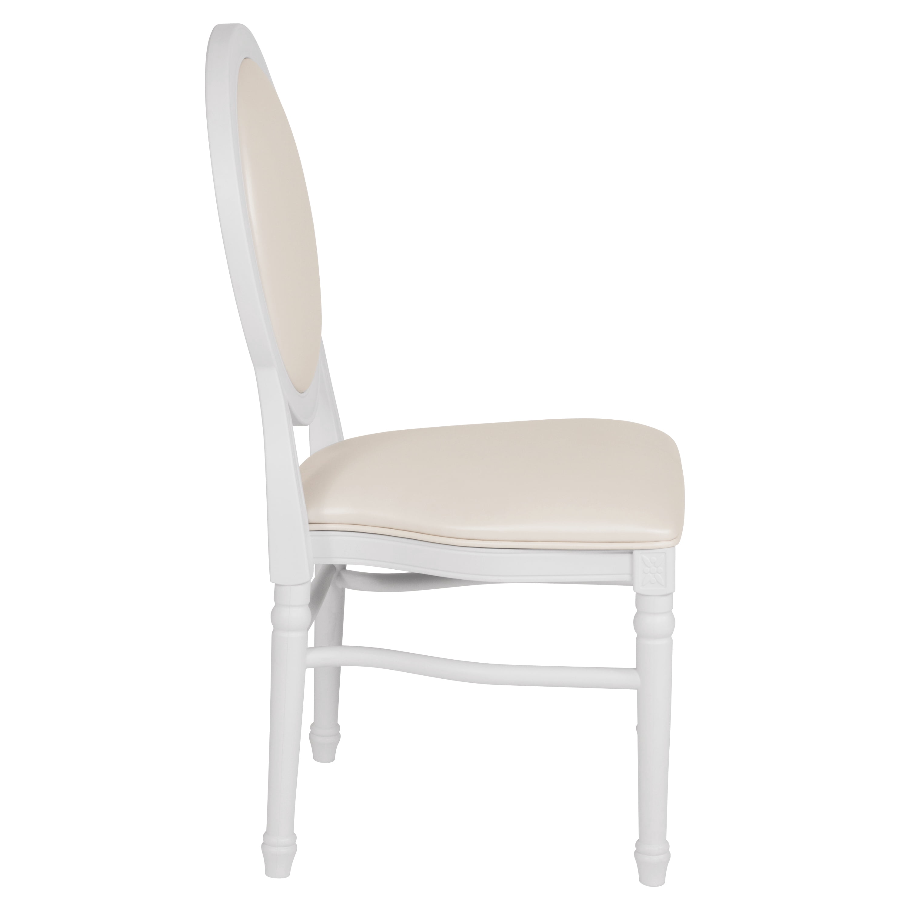 Flash Furniture HERCULES Series 900 lb. Capacity King Louis Chair with White Vinyl Back and Seat and White Frame - Image 6