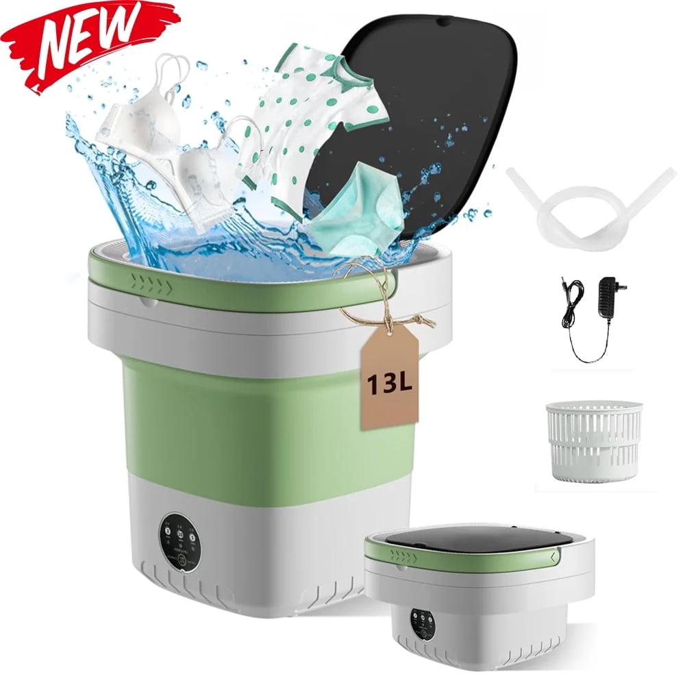Daretodo Portable Washing Machine, 13L High-Capacity for Underwear, Baby Clothes and Socks,Complimentary drain basket and drain pipe,for family, apartment, travel, dormitory - Image 4