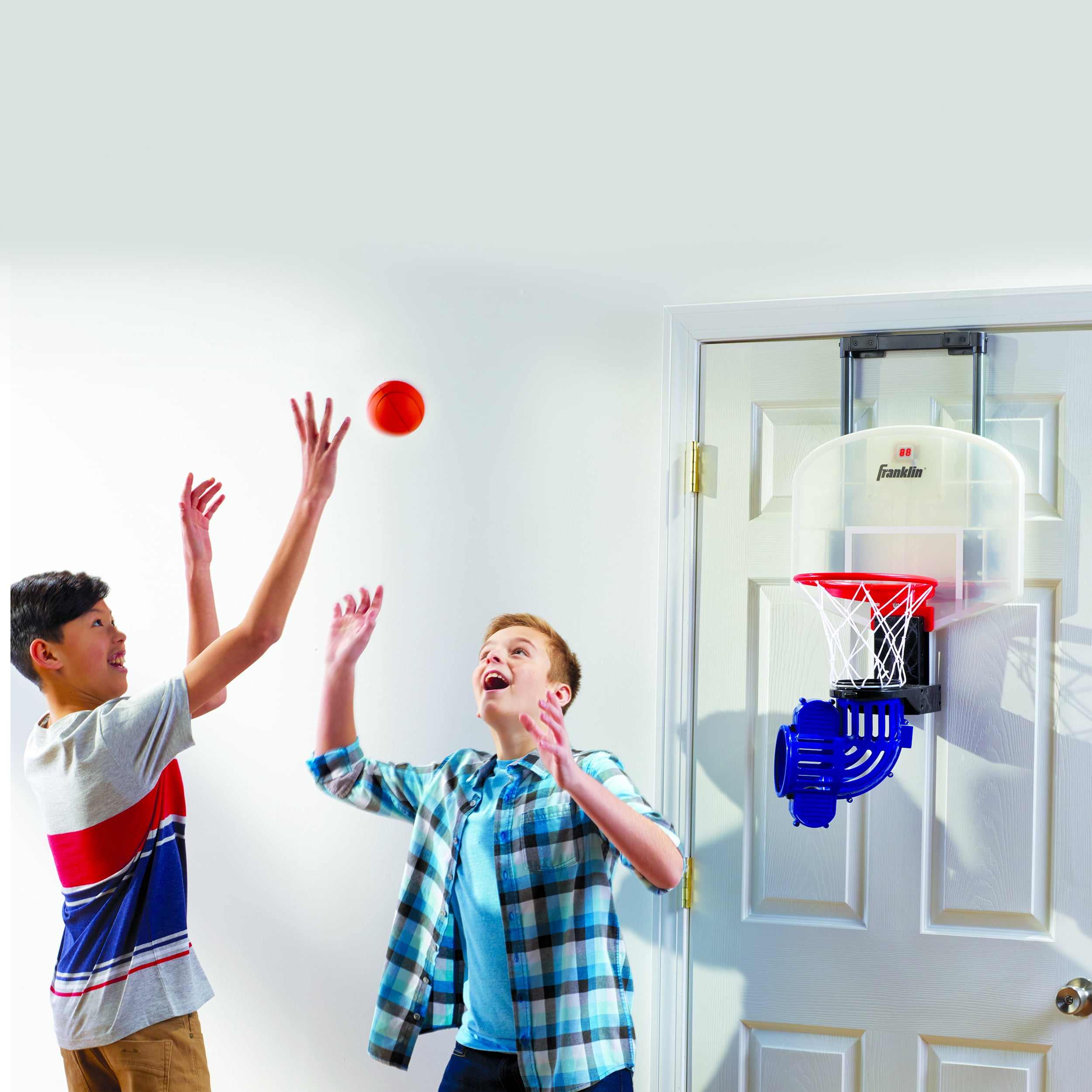 Franklin Sports Shoot Again Over The Door Mini Basketball Hoop With Rebounder and Automatic Ball Return - Image 6