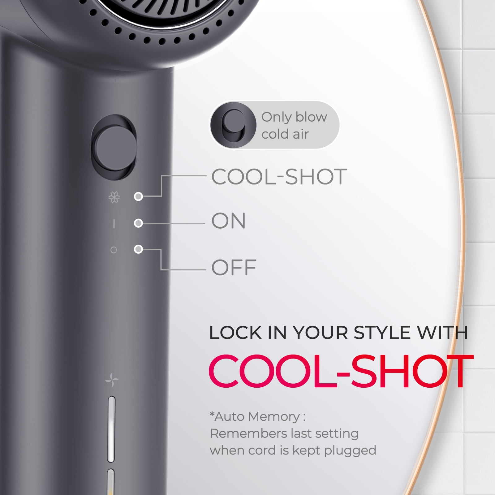 TYMO Ionic Hair Dryer, Professional 1500W High Speed for Fast Drying, Lightweight Blow Dryer with Low Noise, 4 Temps & 3 Speeds, Black - Image 4