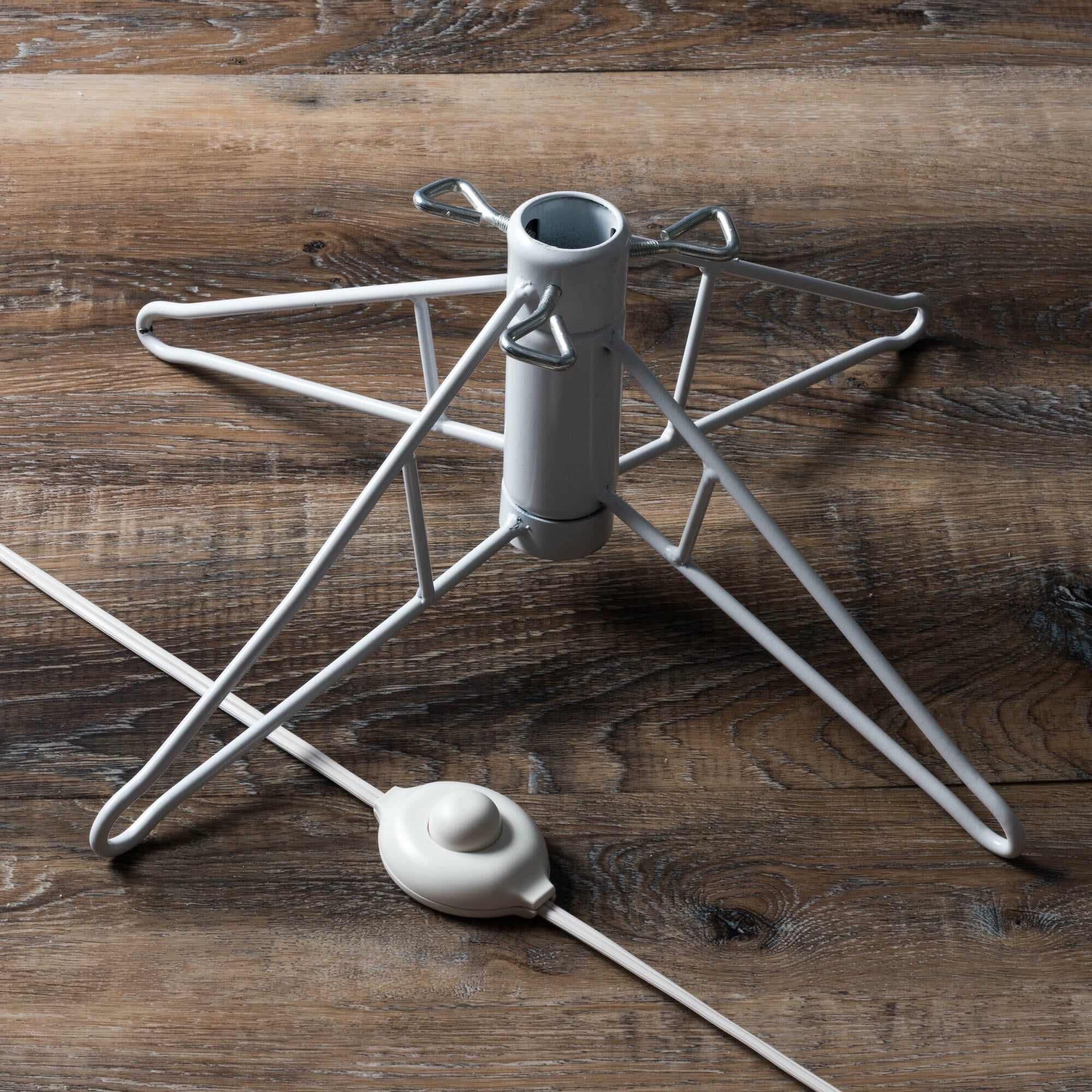 Vickerman 6.5' Flocked White Slim Artificial Christmas Tree, Warm White LED Lights - Image 3